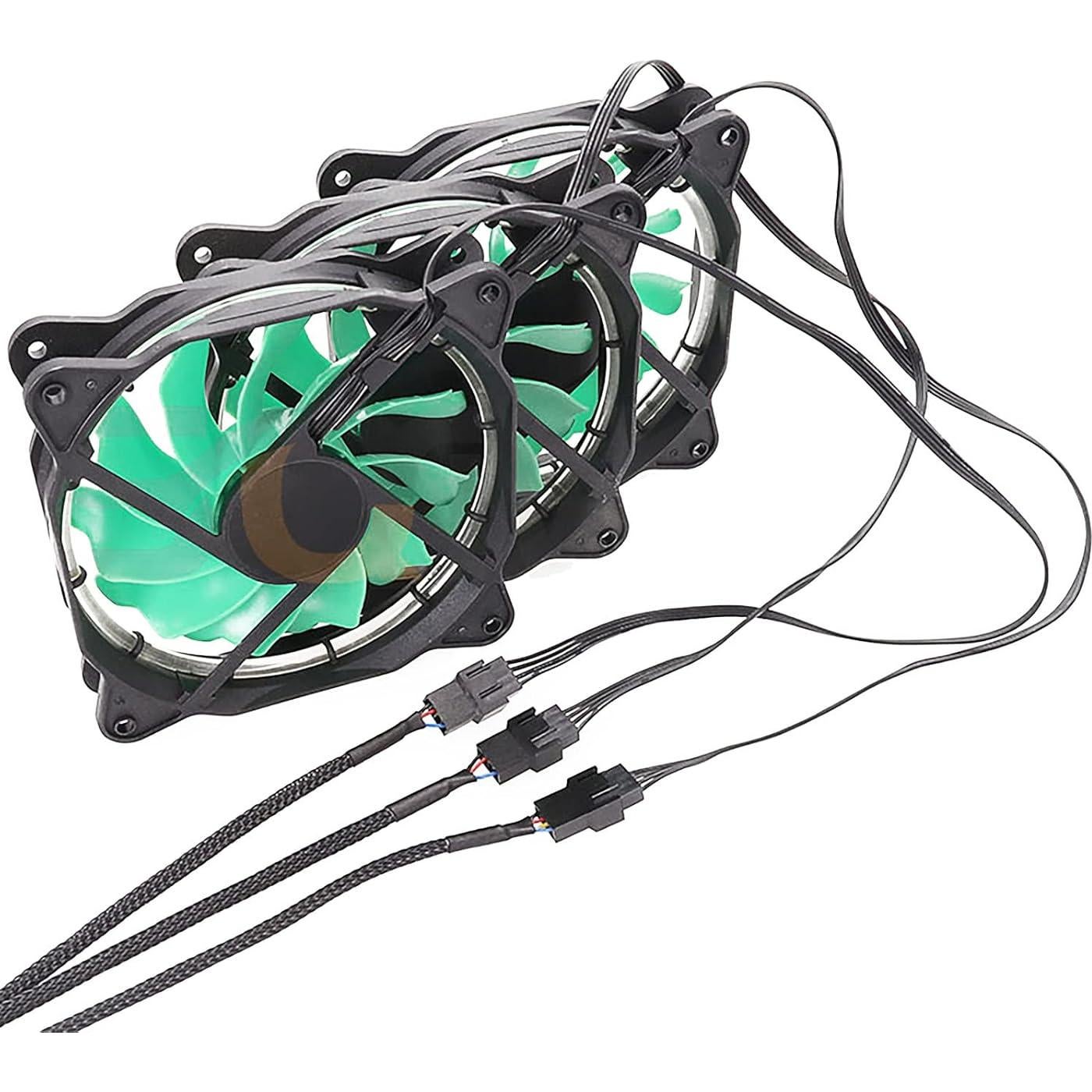 Cable divisor de ventilador PWM 3 vías 4 pines Yomgam 30 cm - 2 paquetes