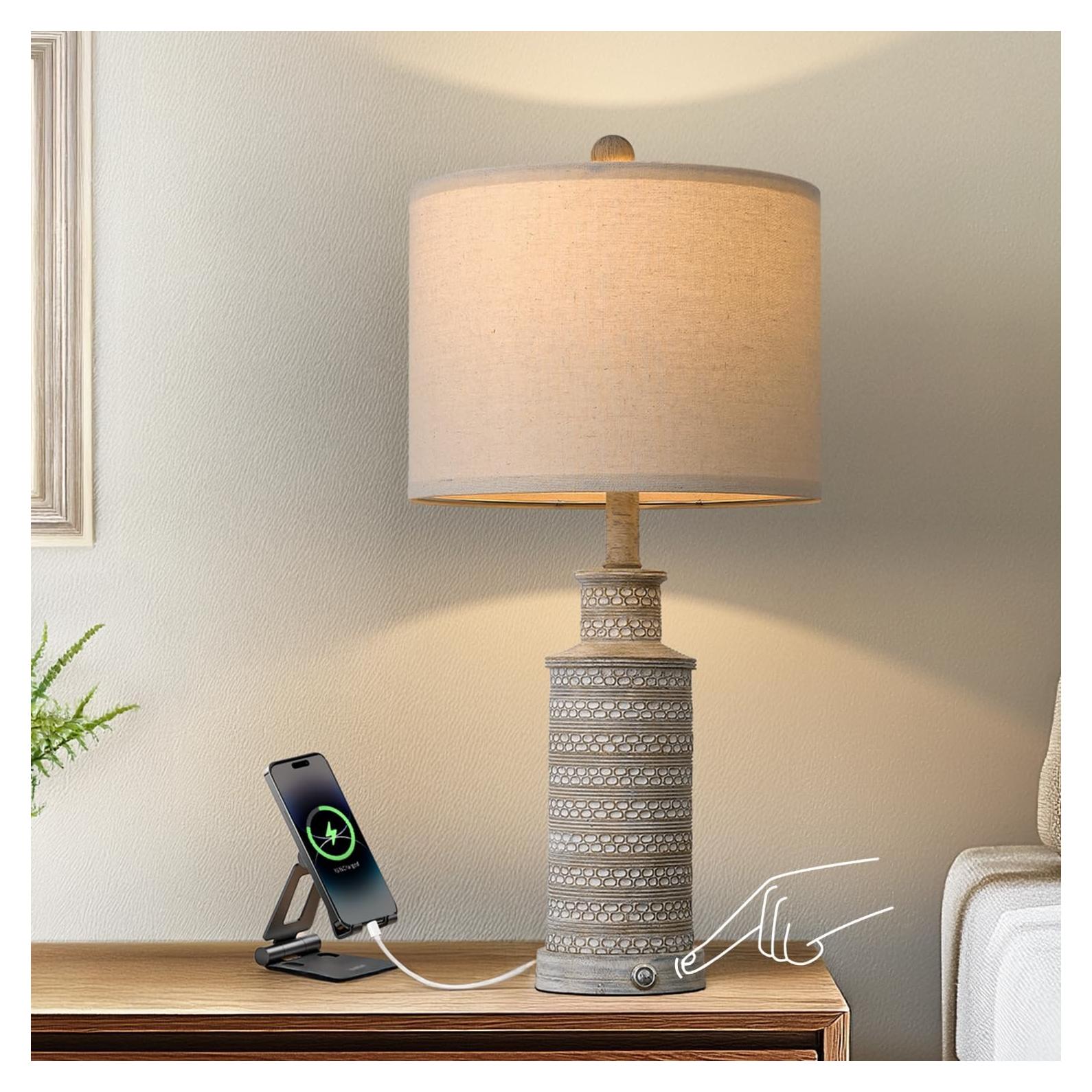 Lámpara de Mesa Táctil Dimmable 3 Niveles USB Lingmei