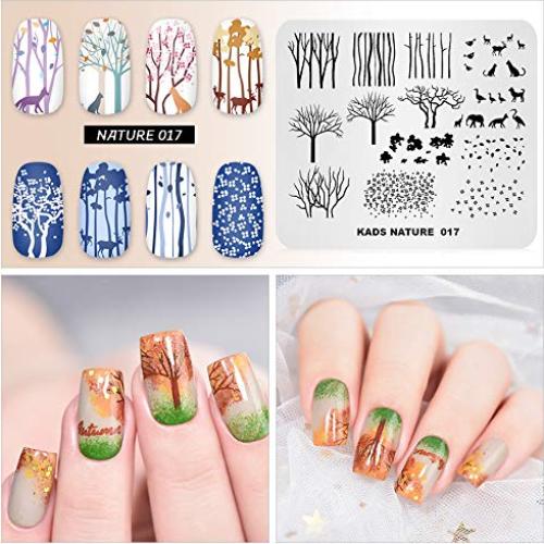 Plantillas de Estampado de Uñas KADS - 4 Placas Acero Inoxidable