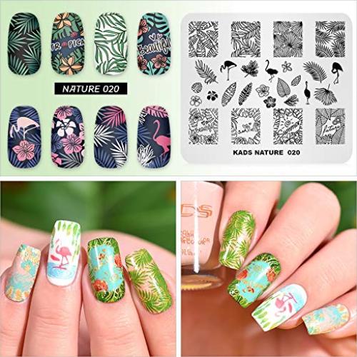 Plantillas de Estampado de Uñas KADS - 4 Placas Acero Inoxidable
