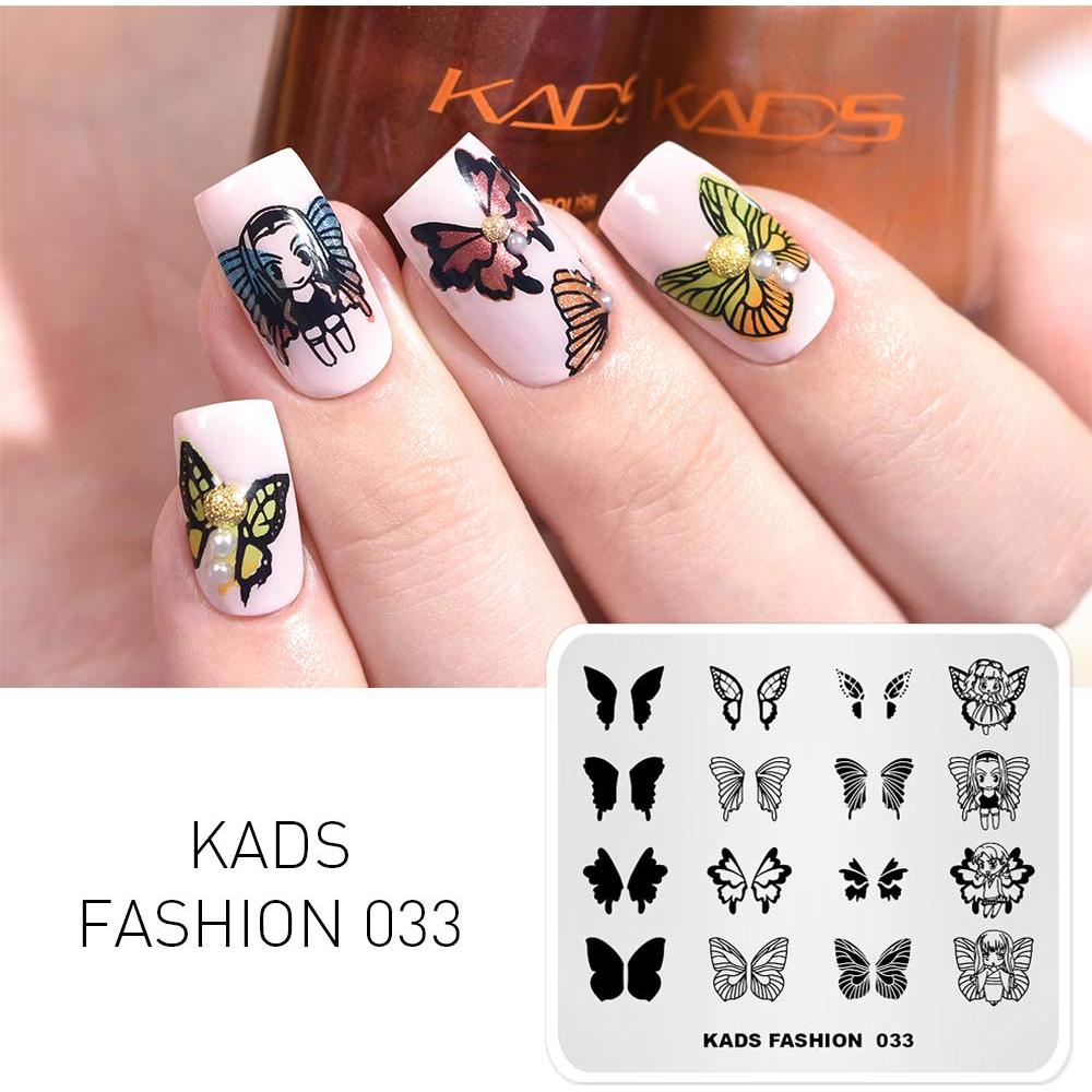 Plantillas de Estampado de Uñas KADS - 4 Placas Acero Inoxidable