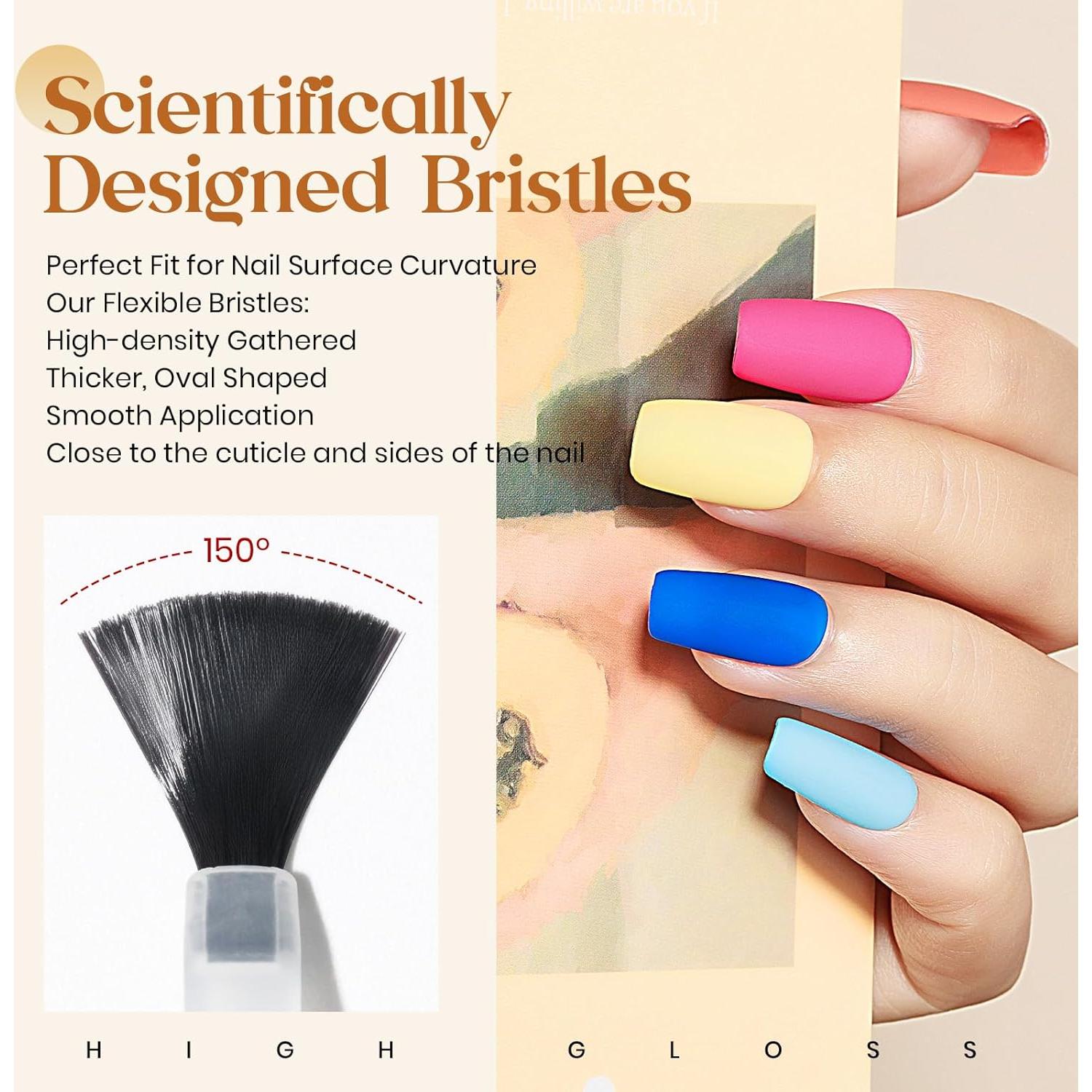 MIZHSE Set Gel Top y Base Coat 3PCS, Esmalte en Gel Larga Duración