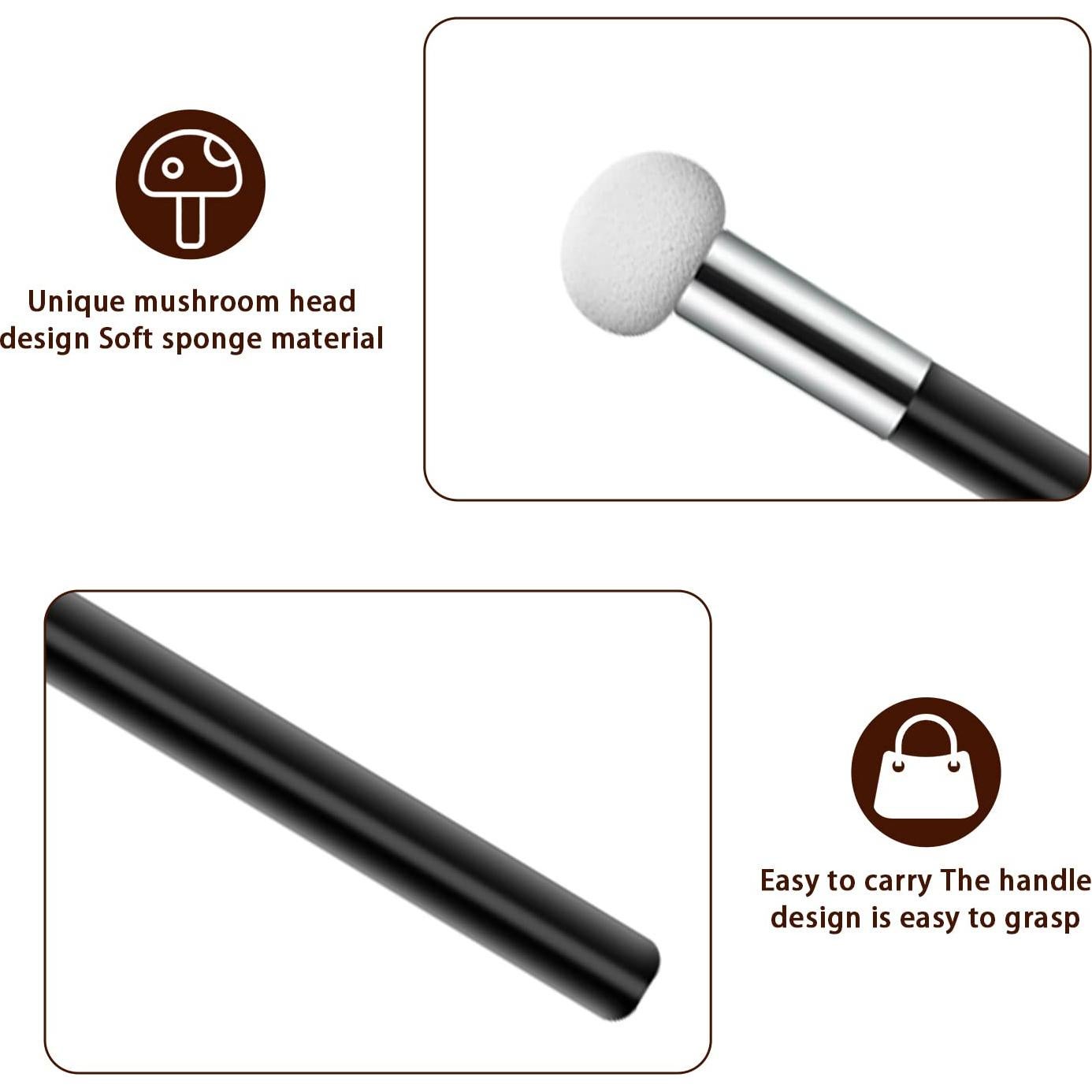 6 Esponjas de Maquillaje con Mango Sliverdew - Corrector y Sombra