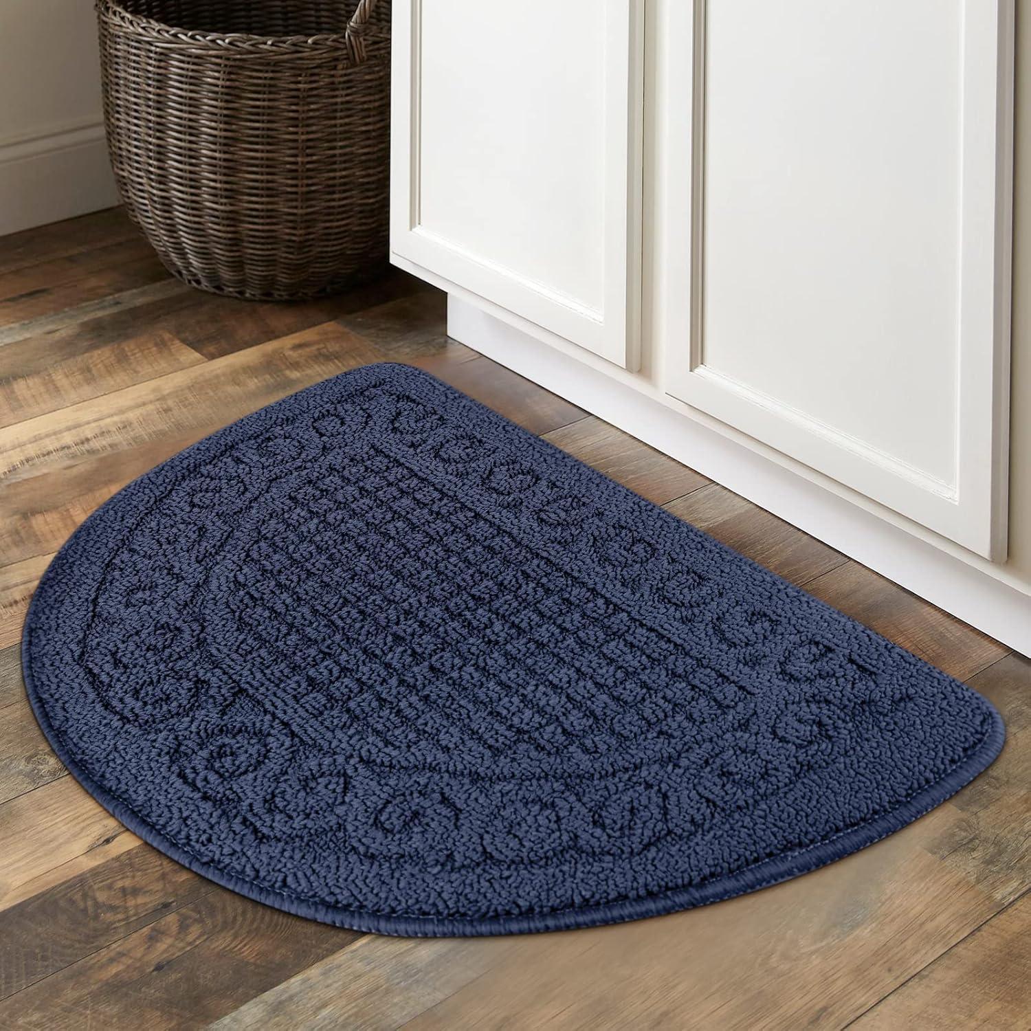 Alfombra de Entrada Redonda Antideslizante Echaprey 81cm Azul