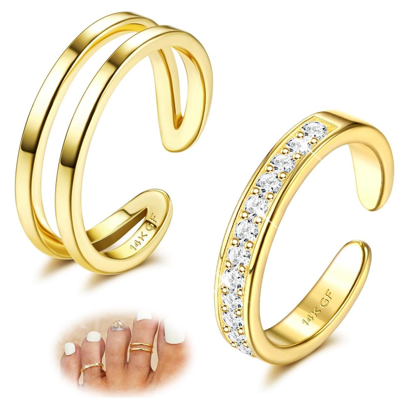 Anillos de Dedo de Oro Relleno 14K Loyallook para Mujeres