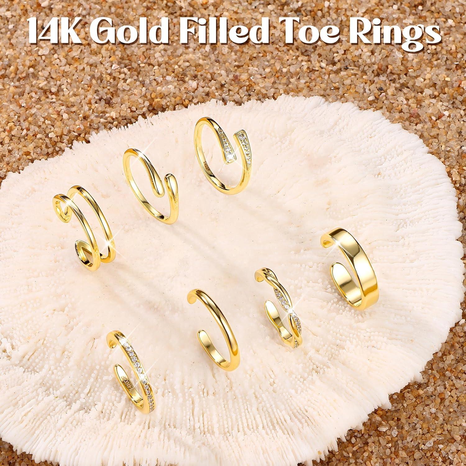 Anillos de Dedo de Oro Relleno 14K Loyallook para Mujeres