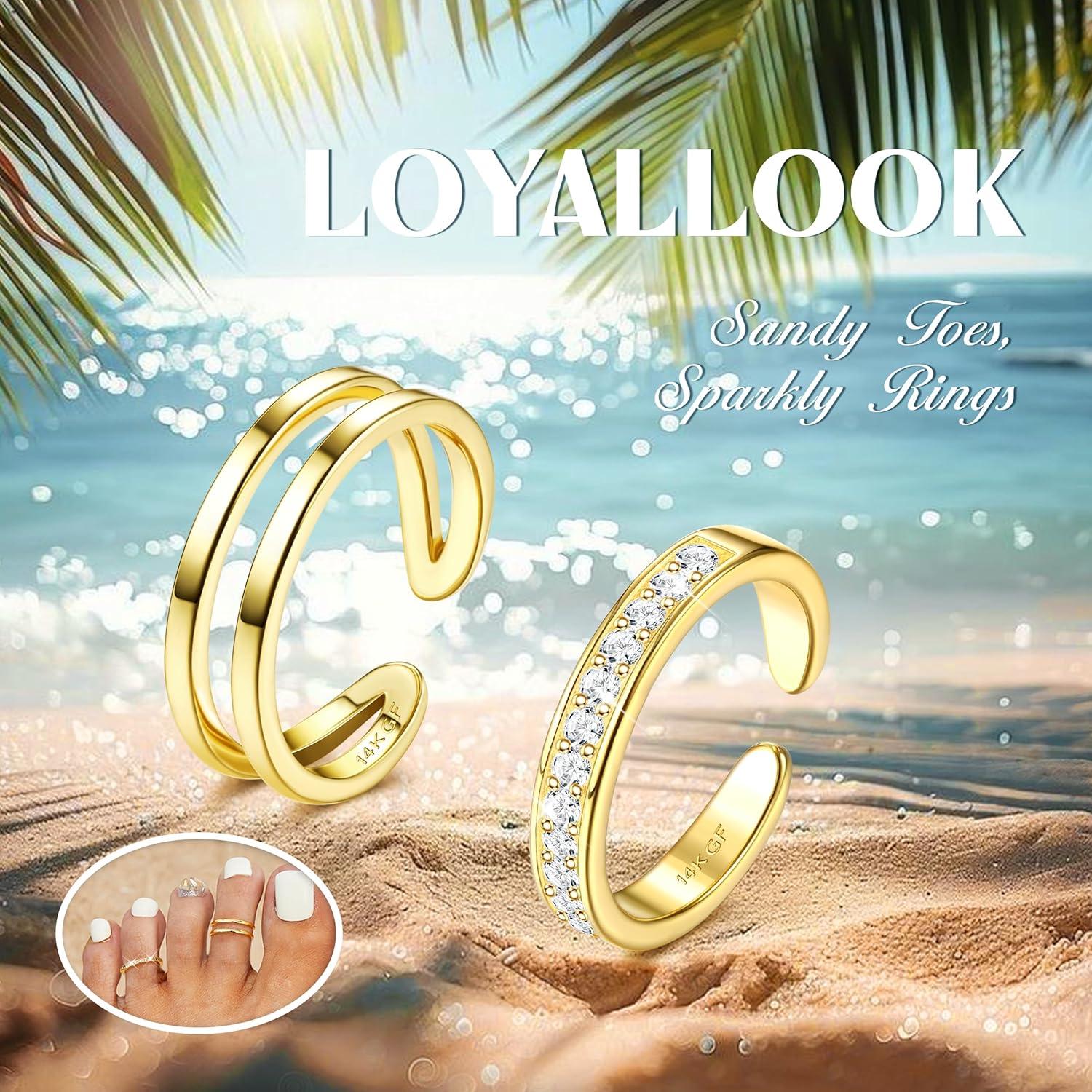 Anillos de Dedo de Oro Relleno 14K Loyallook para Mujeres