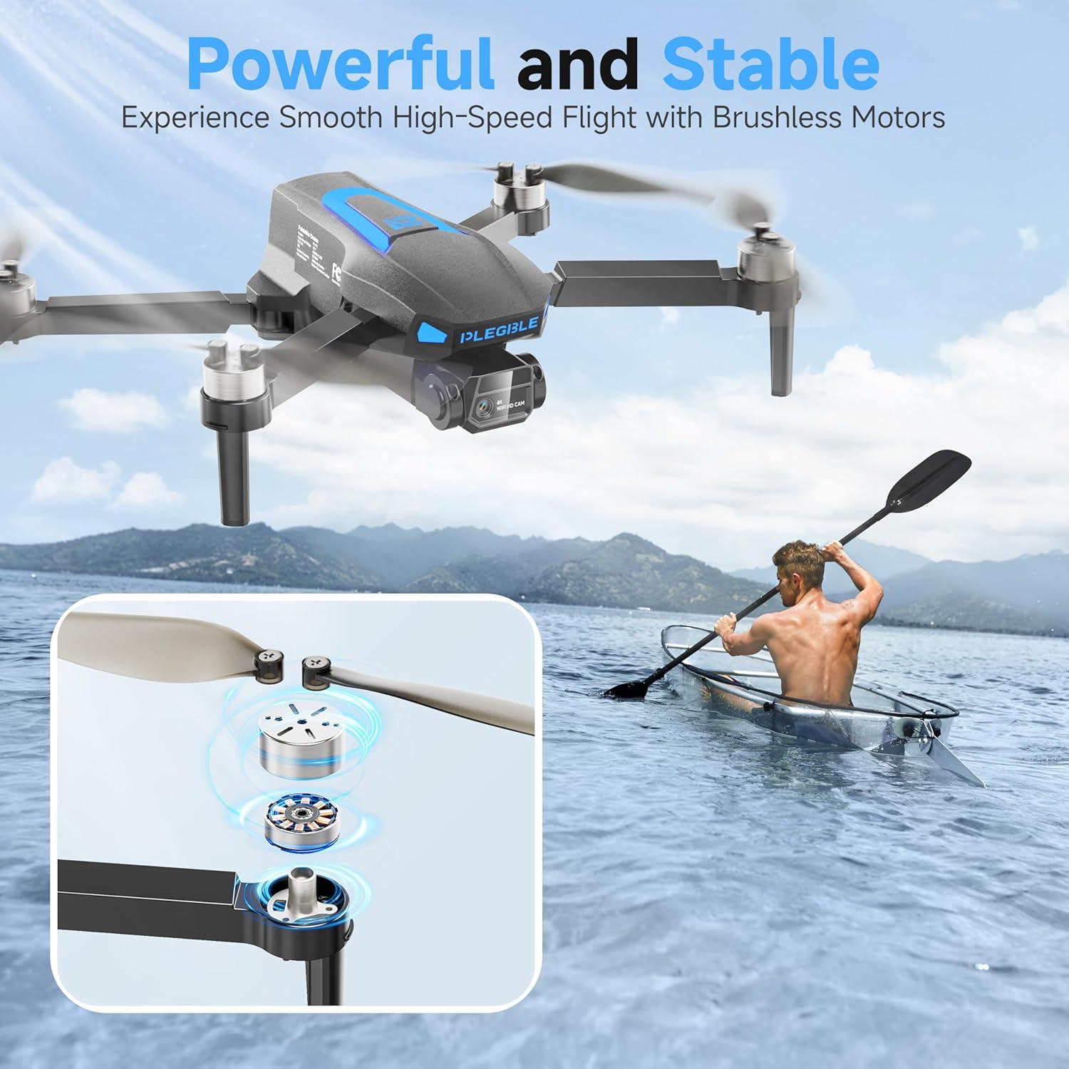 Dron PLEGBLE PL-511 4K Plegable con 3 Baterías