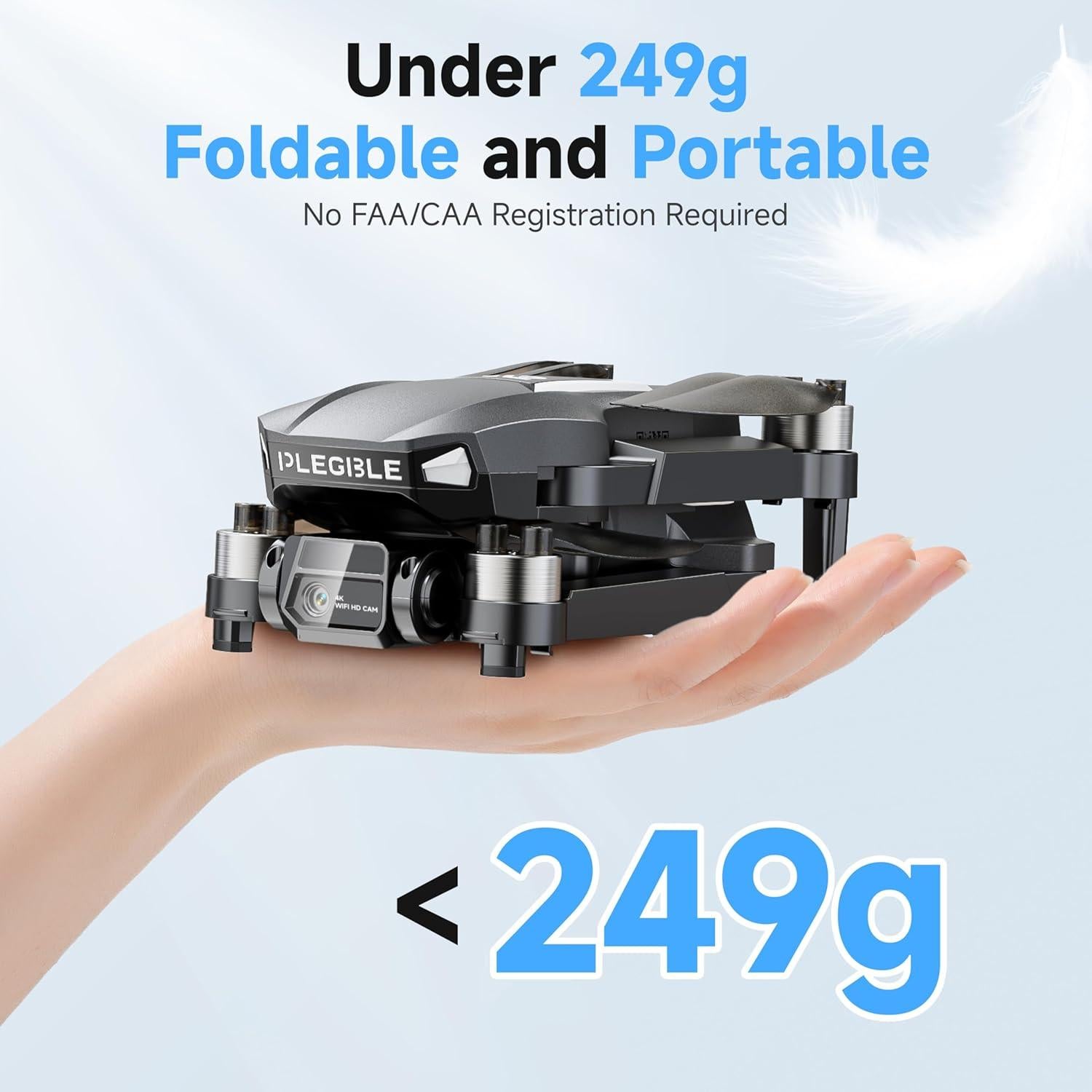 Dron PLEGBLE PL-511 4K Plegable con 3 Baterías