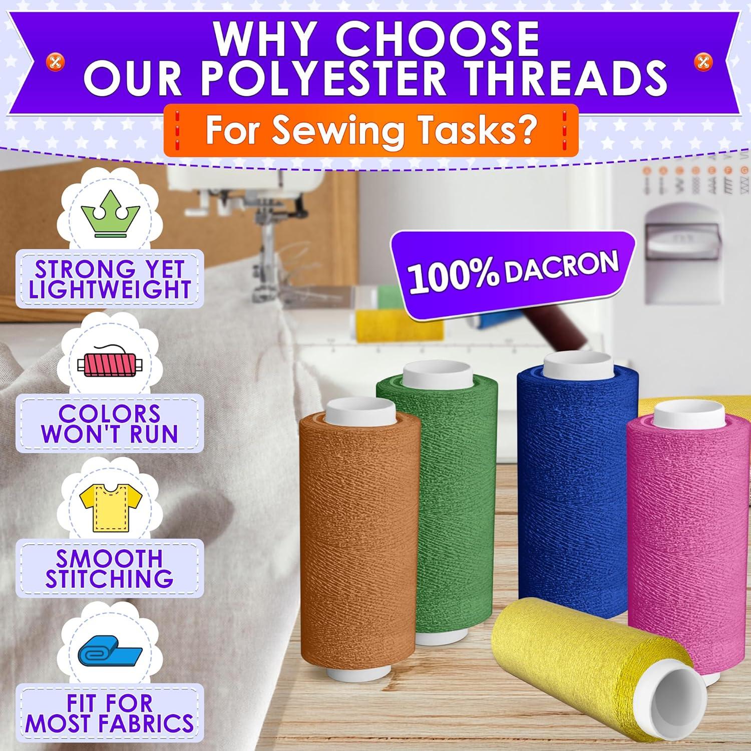 Juego de Hilos de Coser Luxbon 36 Colores 250 Yardas Poliester