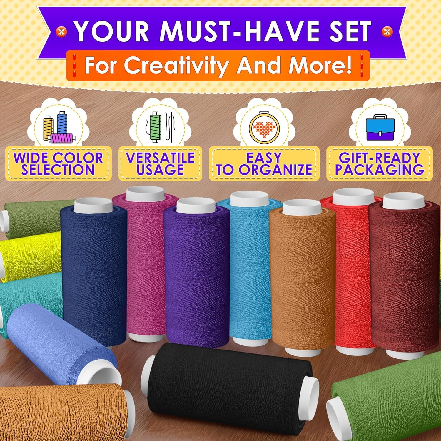 Juego de Hilos de Coser Luxbon 36 Colores 250 Yardas Poliester