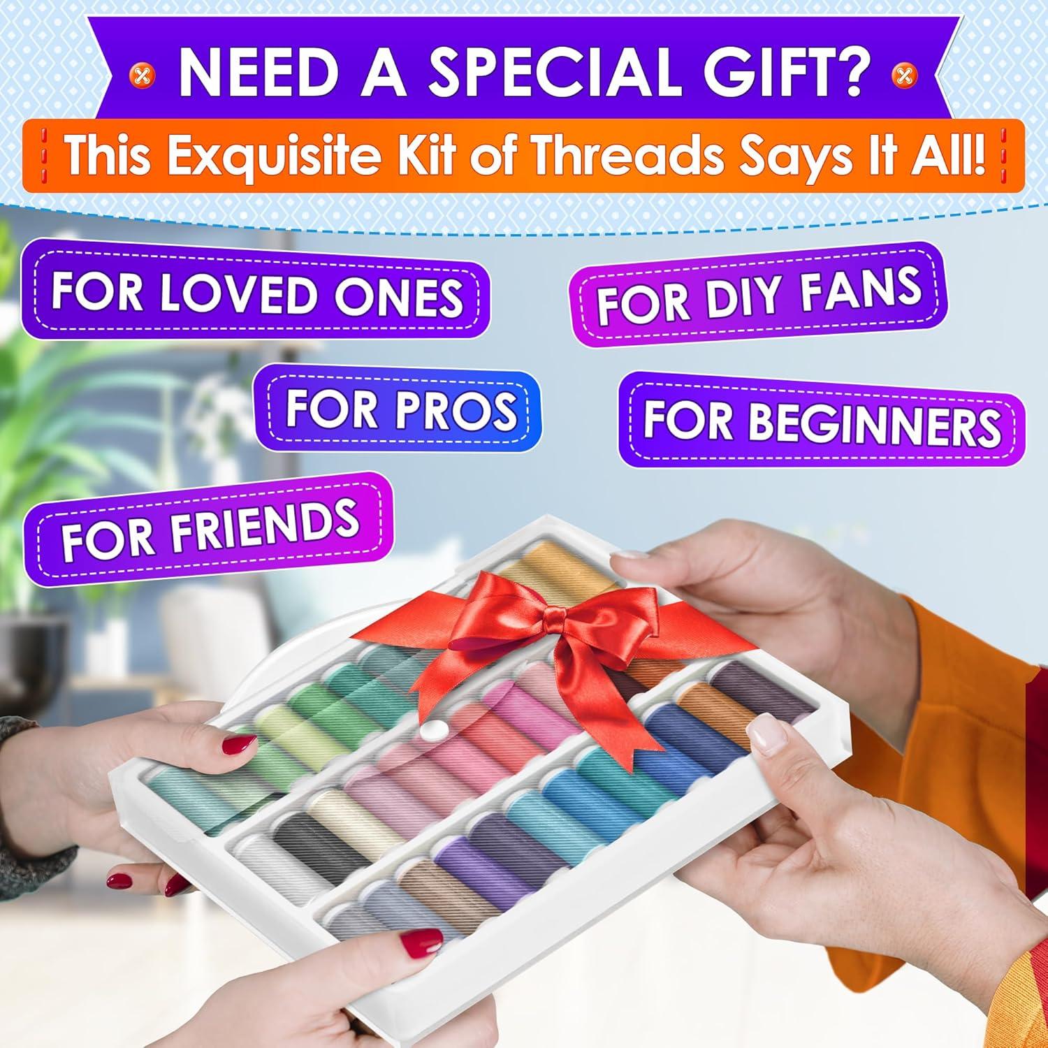 Juego de Hilos de Coser Luxbon 36 Colores 250 Yardas Poliester