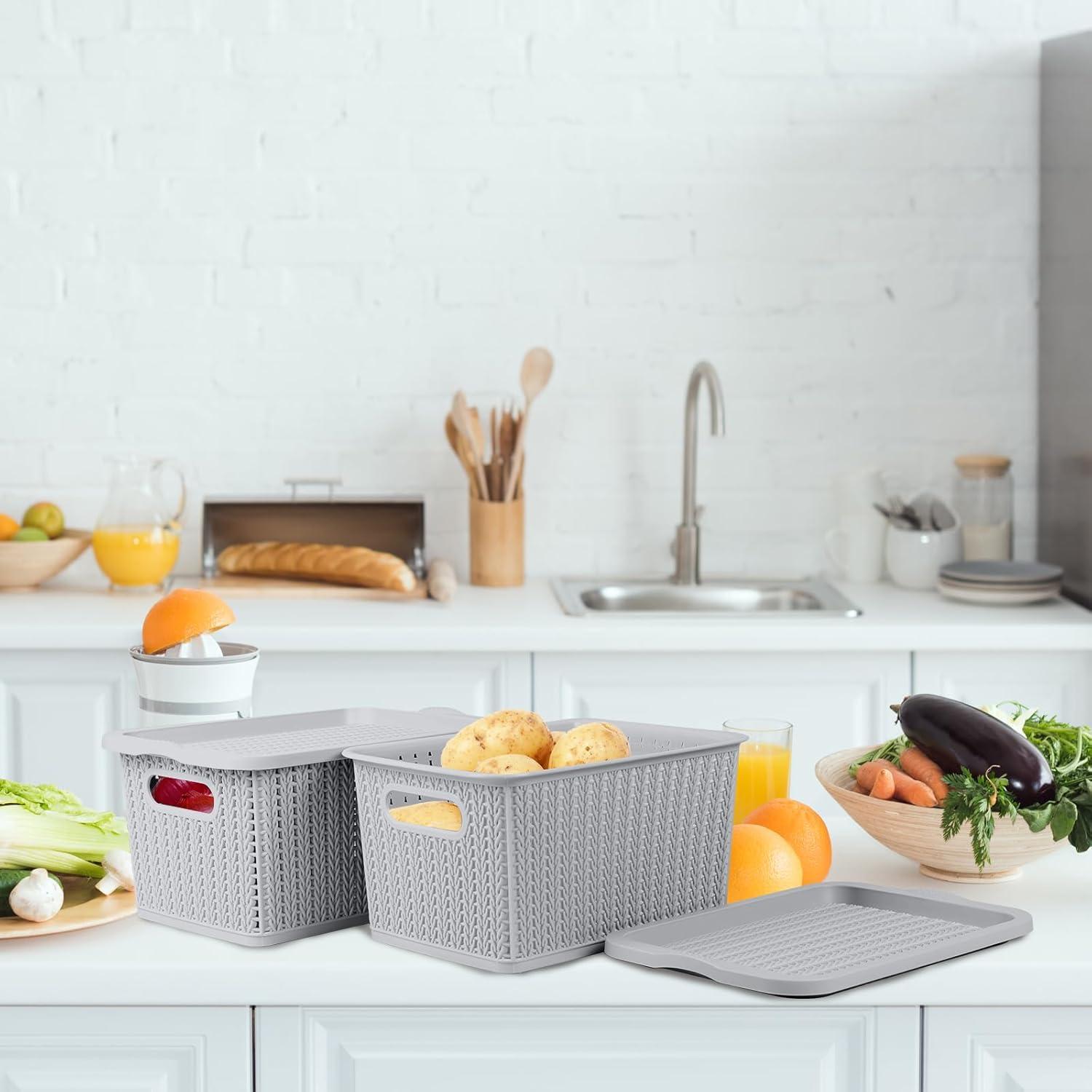 Cestas de Almacenamiento Yomjarl con Tapa para Cebollas y Papas