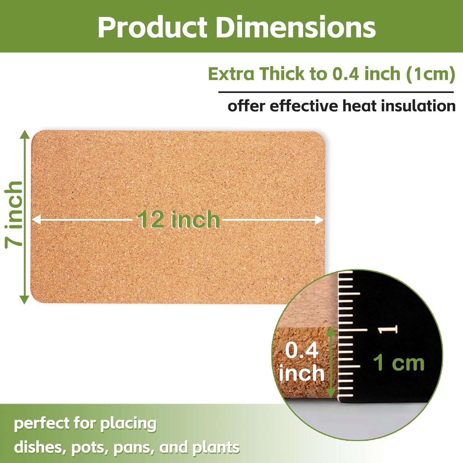 Trivetes de Corcho Grueso KITWILD 30.5x18 cm - 4 Pcs