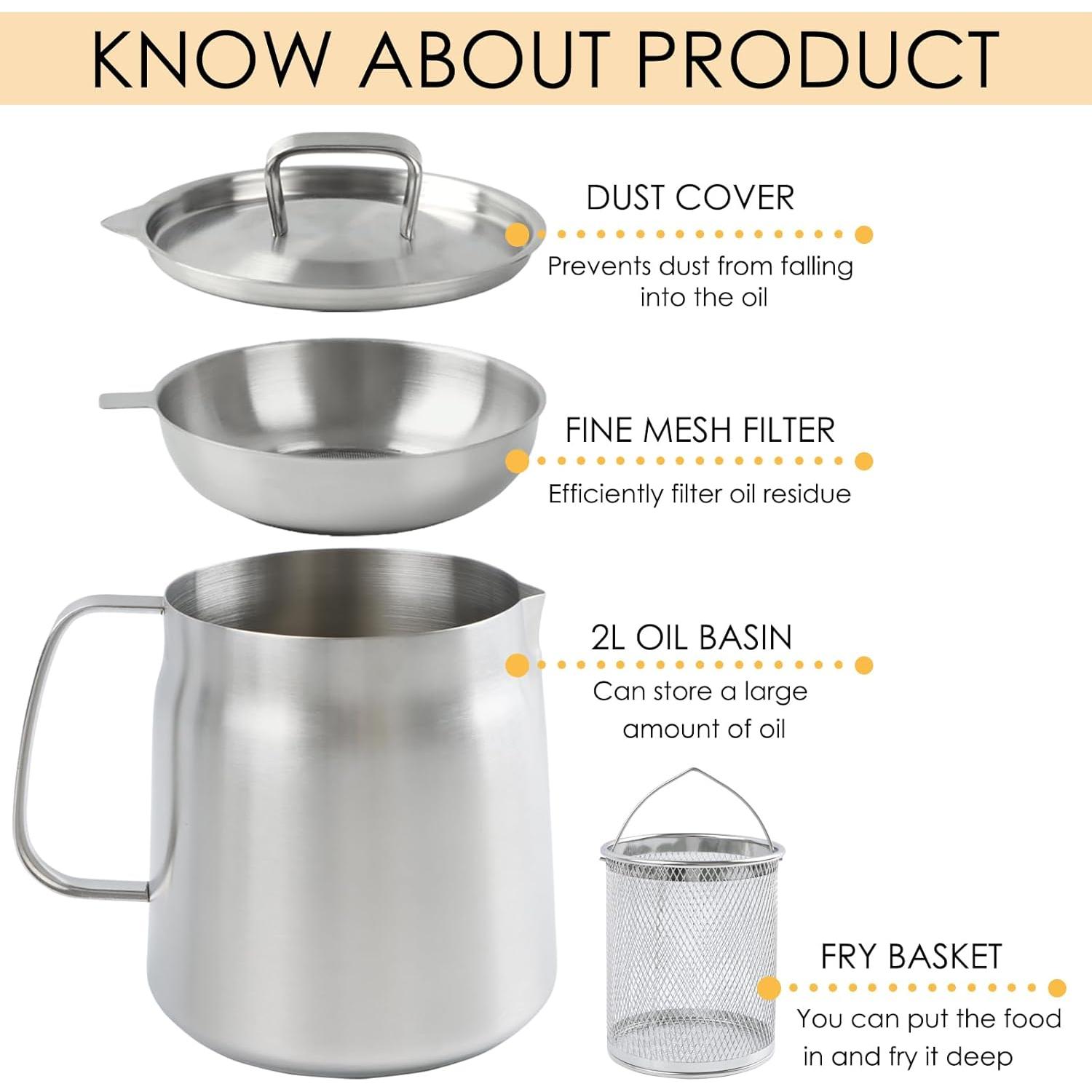 Olla Filtro de Aceite KAYCROWN 1.4L Acero Inoxidable 304