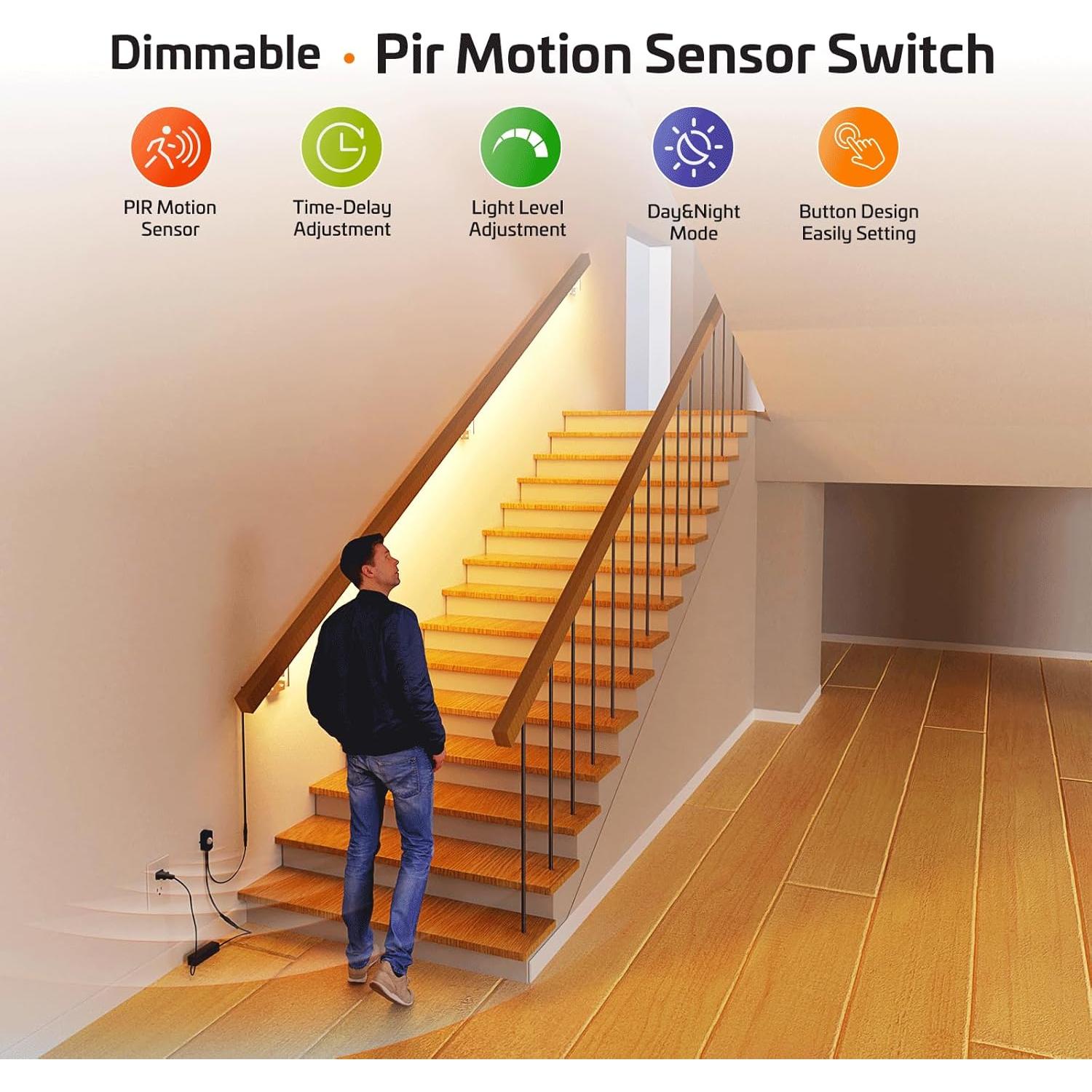 Interruptor Sensor de Movimiento PIR SENSKY BS010BB 12V/24V Dimmable