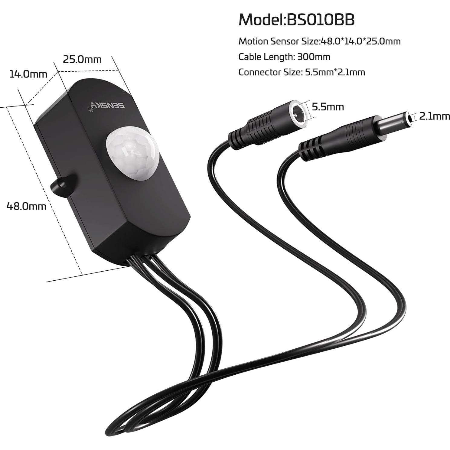 Interruptor Sensor de Movimiento PIR SENSKY BS010BB 12V/24V Dimmable