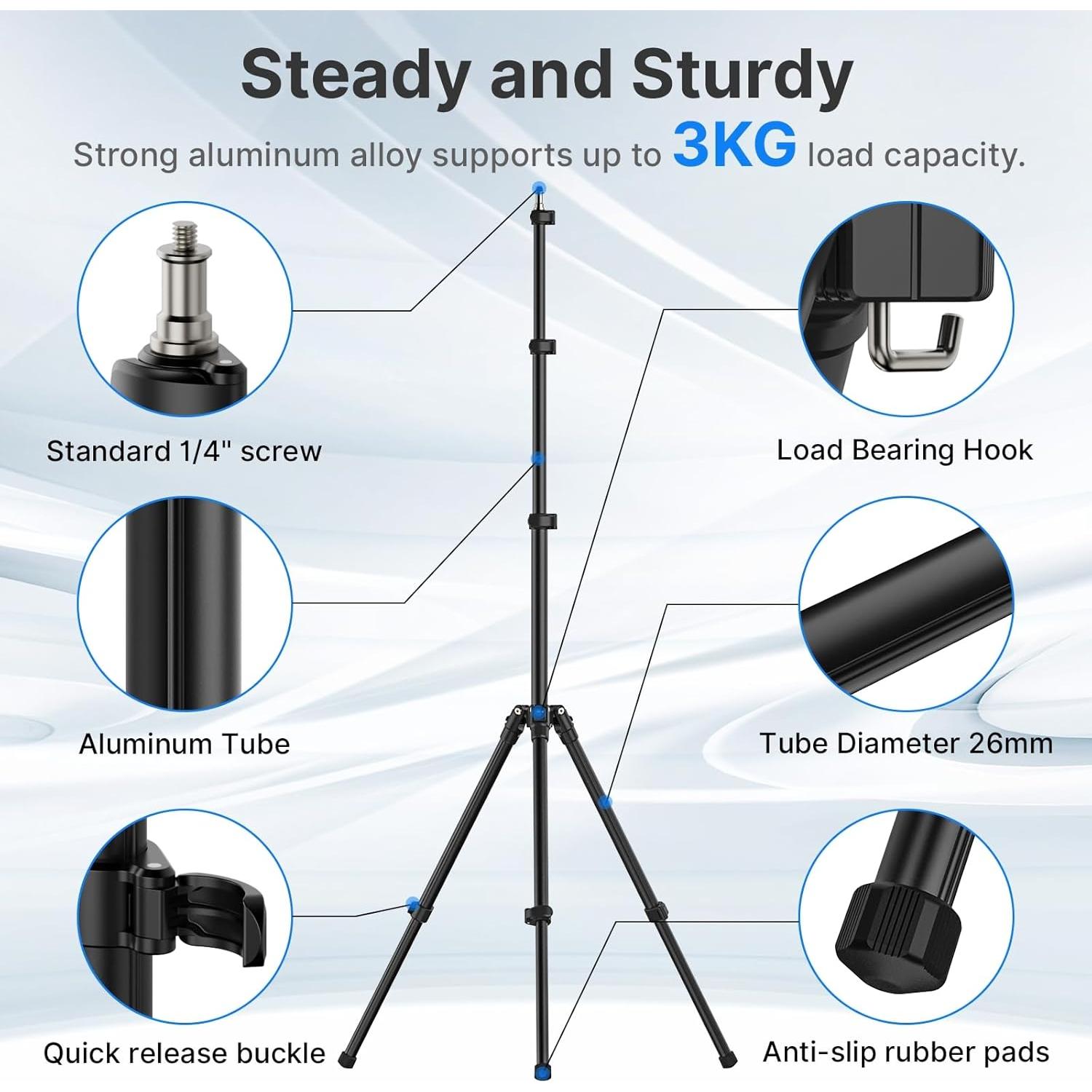Soporte de Luz Fotográfica Ulanzi TT43 1.90m Aluminio Ajustable