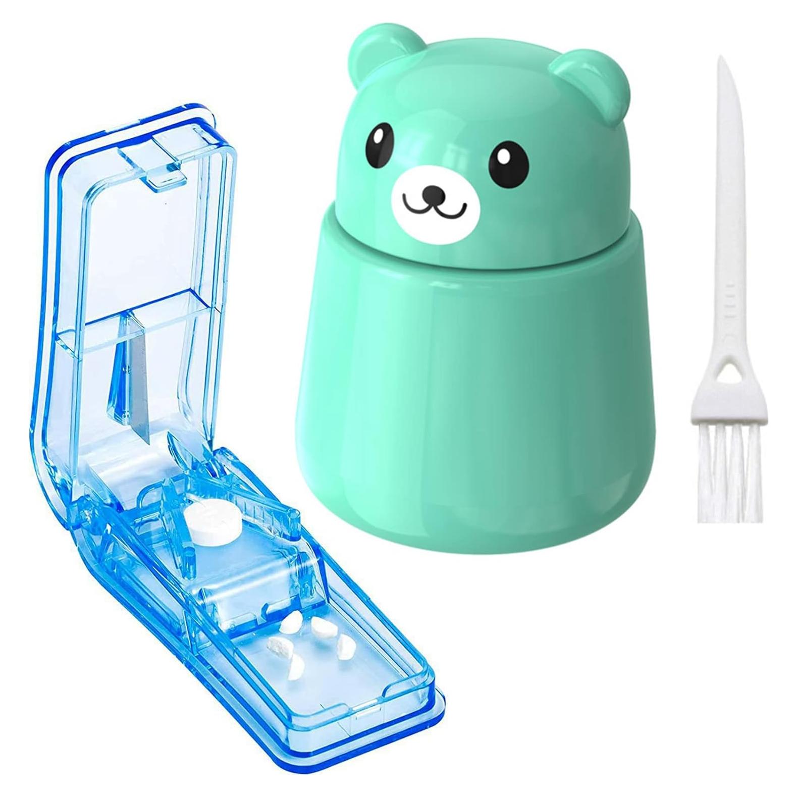 Paquete de 2 Trituradores y Cortadores de Pastillas TreaHome Verde