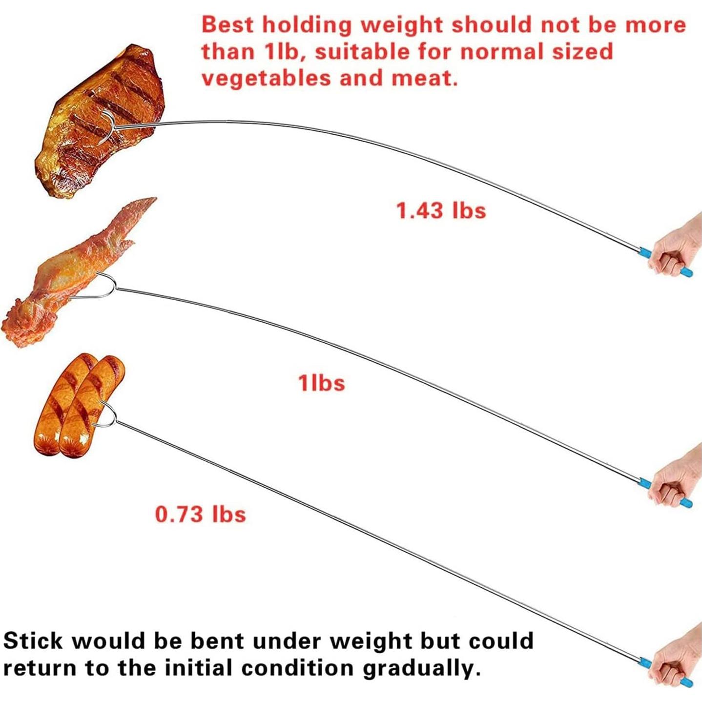 Palitos para Asar Malvaviscos Briout 12 Pcs 114 cm Acero Inoxidable