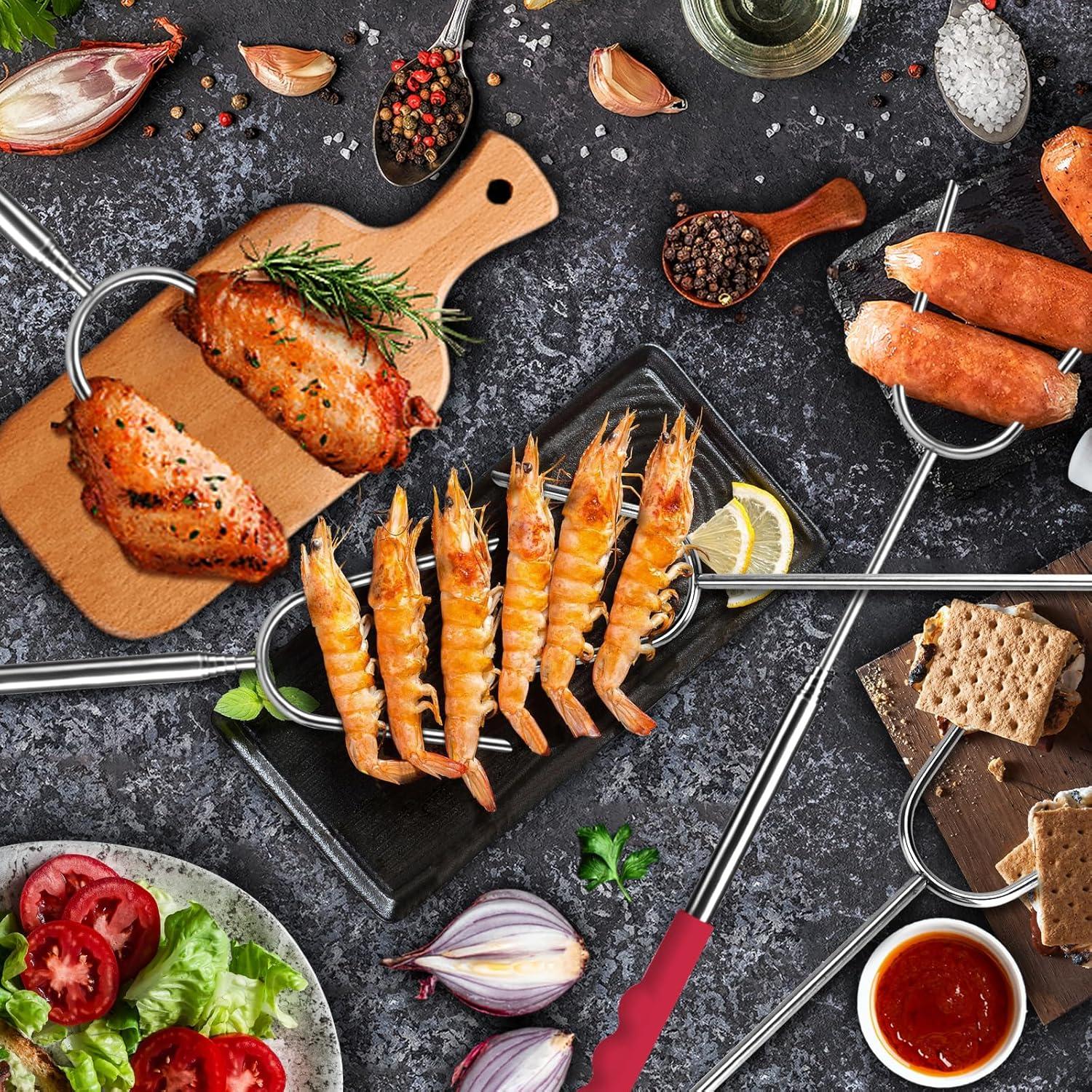 Palitos para Asar Malvaviscos Briout 12 Pcs 114 cm Acero Inoxidable