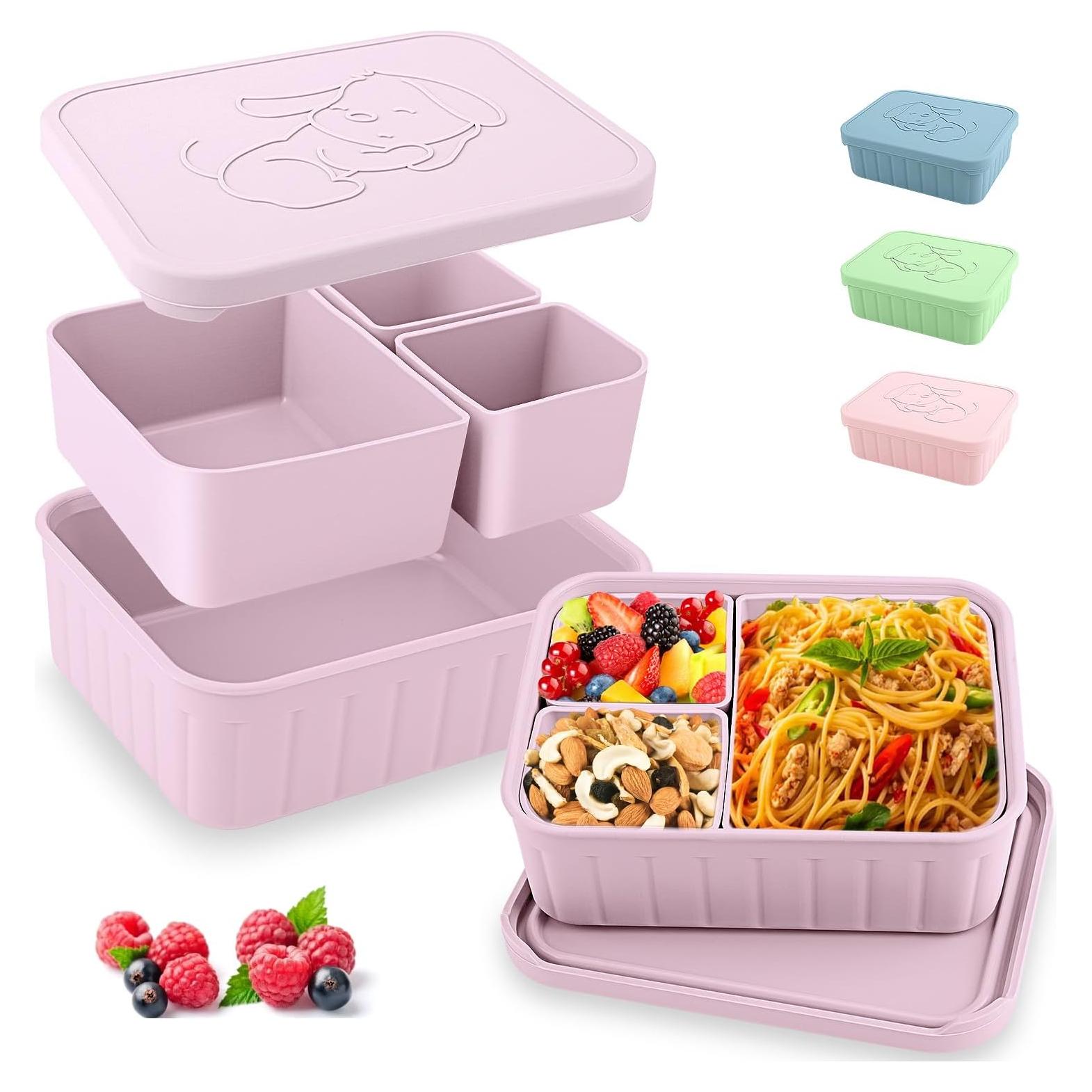 Caja de Almuerzo Bento Oyrlize de Silicona 3 Compartimentos 0.51L