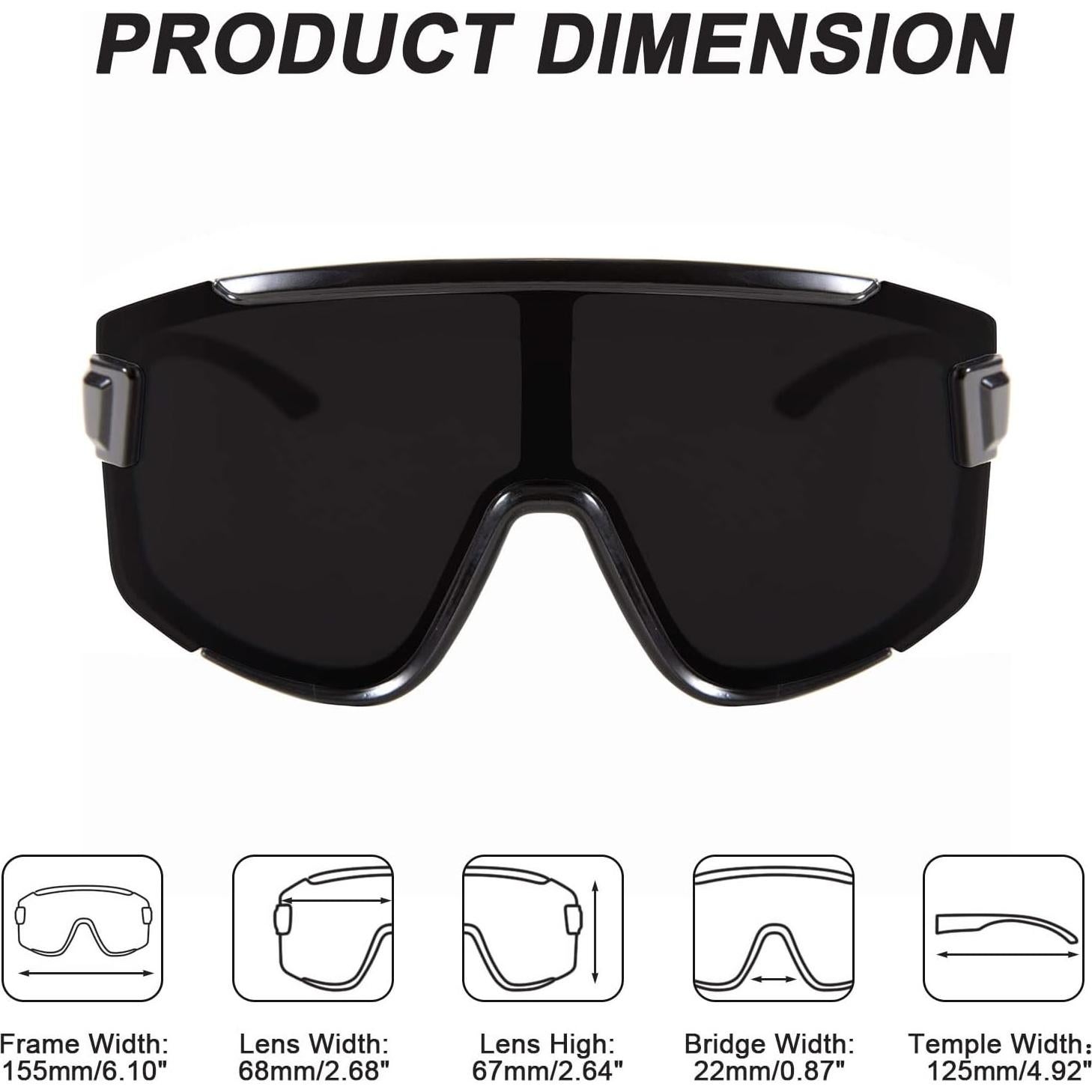 Gafas de sol Karsaer Vision Big Shield Rave unisex retro