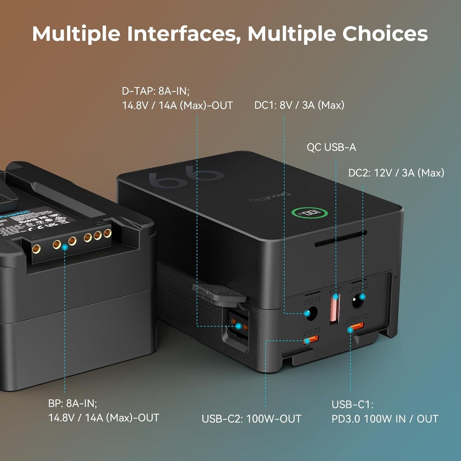 Batería V Mount SmallRig VB99 Pro 99Wh 6800mAh 100W