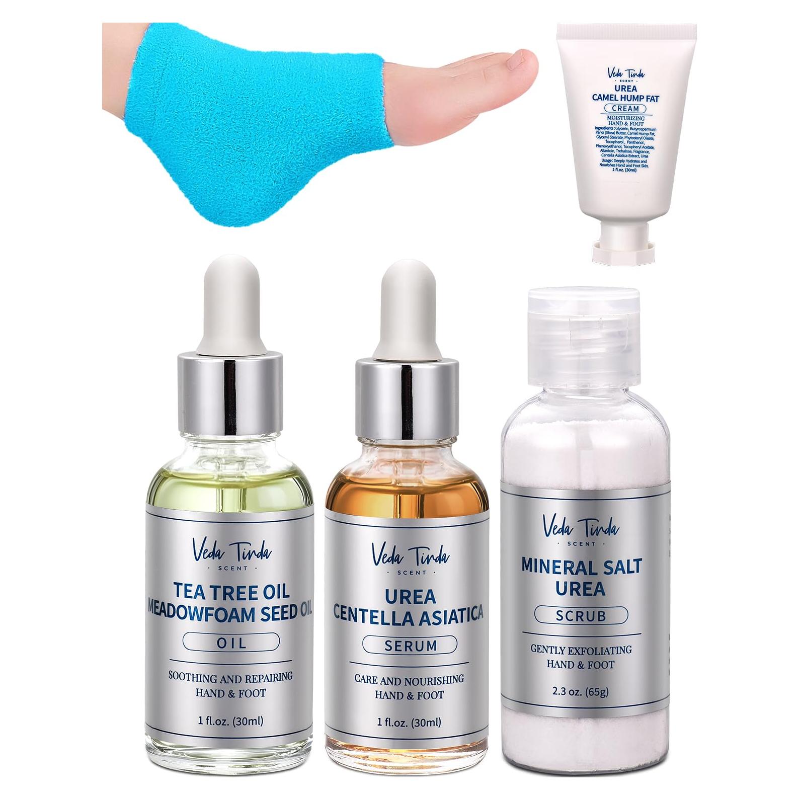 Kit de Cuidado de Pies y Manos VTS - Exfoliante, Aceite, Crema Urea 40%