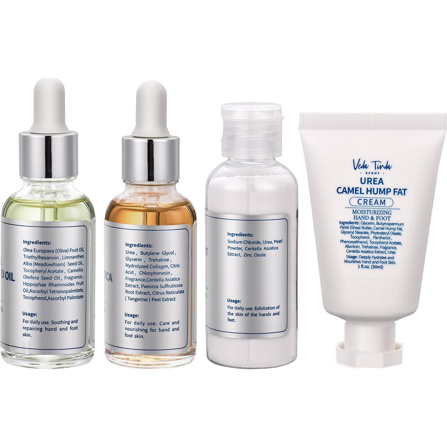 Kit de Cuidado de Pies y Manos VTS - Exfoliante, Aceite, Crema Urea 40%