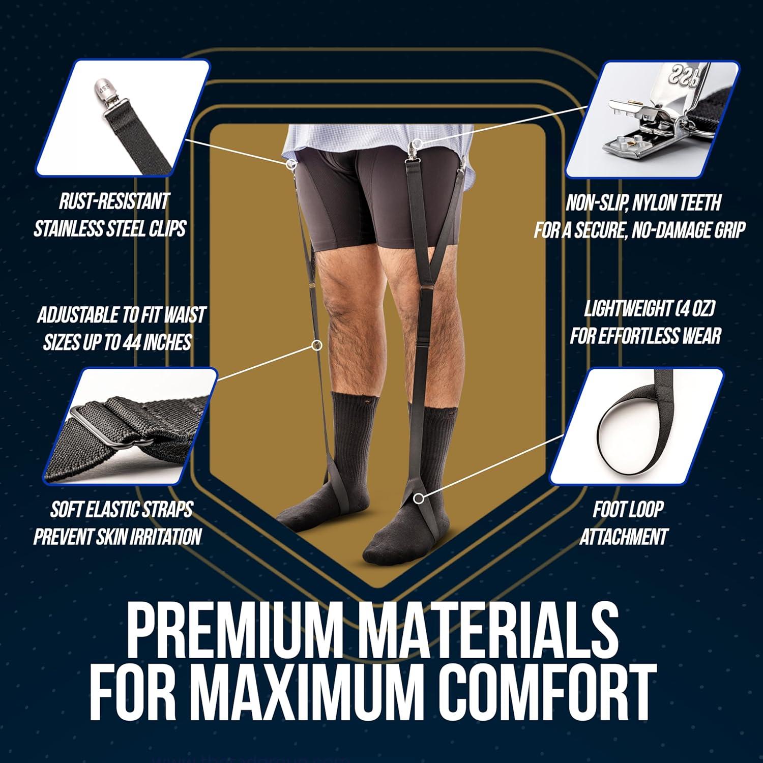 Shirt Stay Plus World's Best Mens Shirt Stays for Men Police and Military - Made in USA (Loop Stirrup Style) (Select Series)