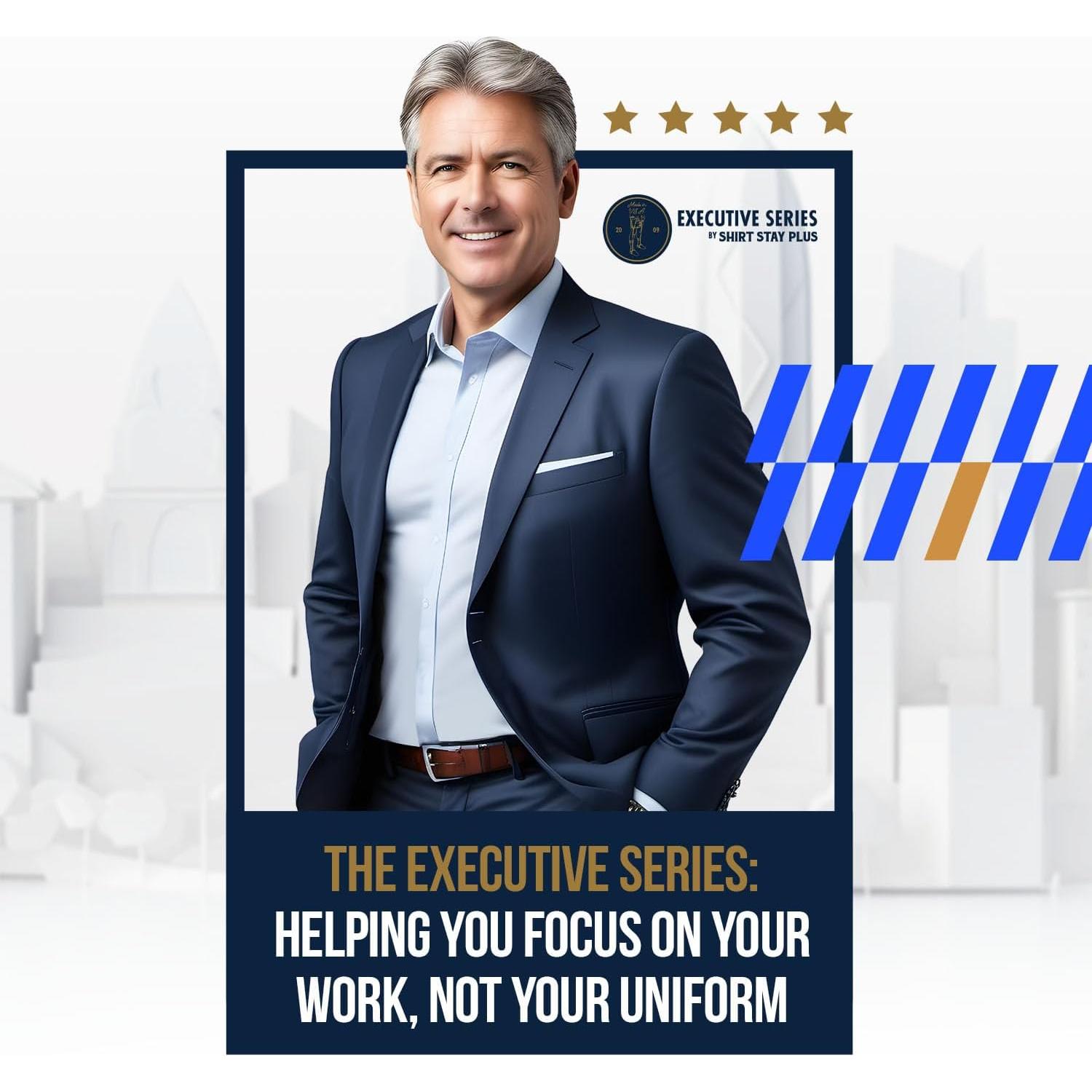 Shirt Stay Plus World's Best Mens Shirt Stays for Men Police and Military - Made in USA (Loop Stirrup Style) (Select Series)