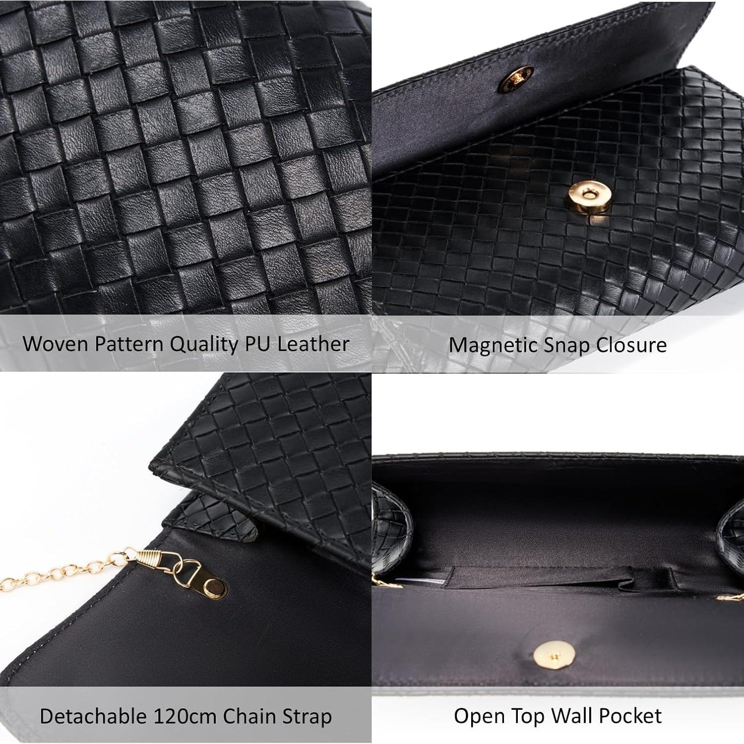 Bolso Clutch de Noche Tejido DETARA para Mujeres - Cuero PU