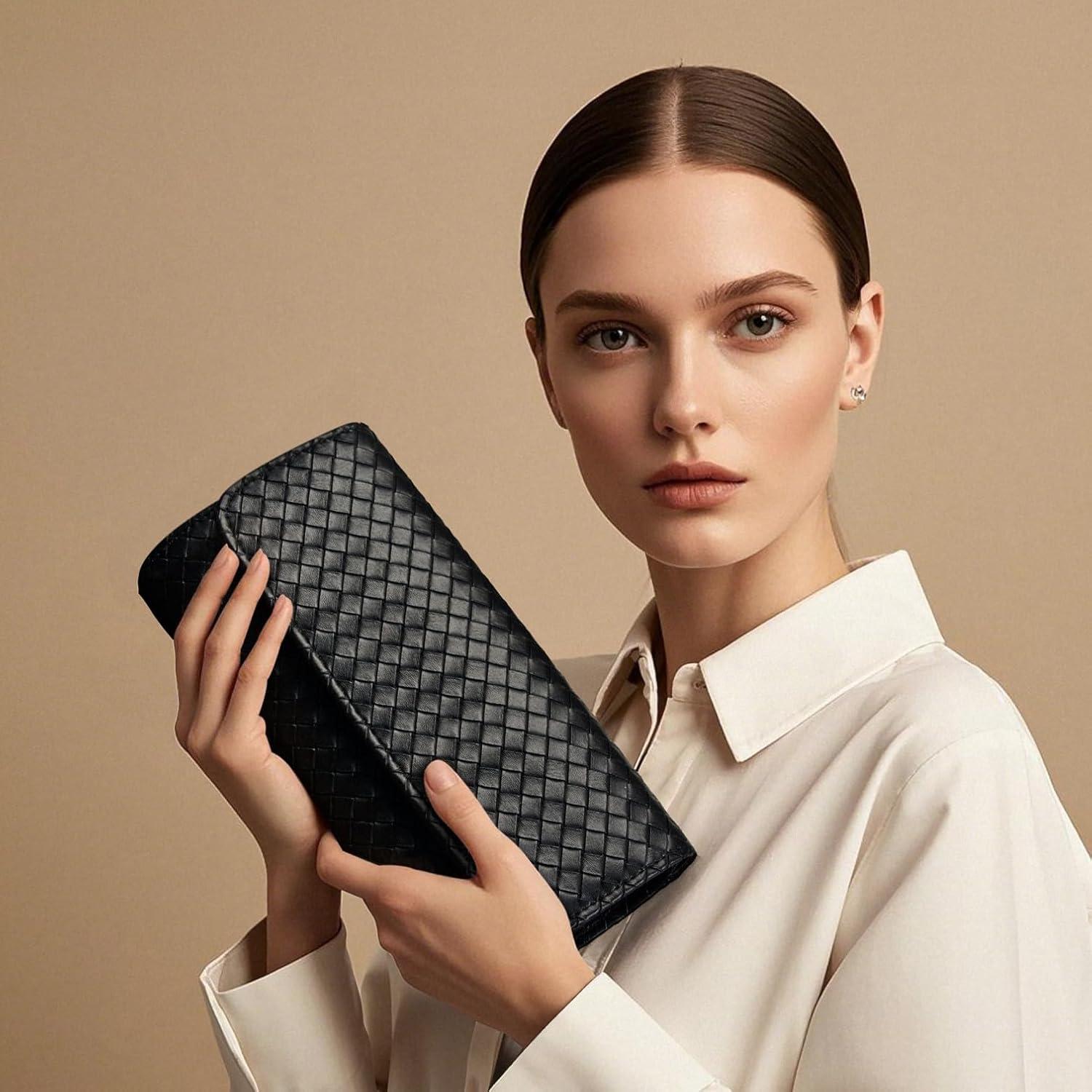 Bolso Clutch de Noche Tejido DETARA para Mujeres - Cuero PU