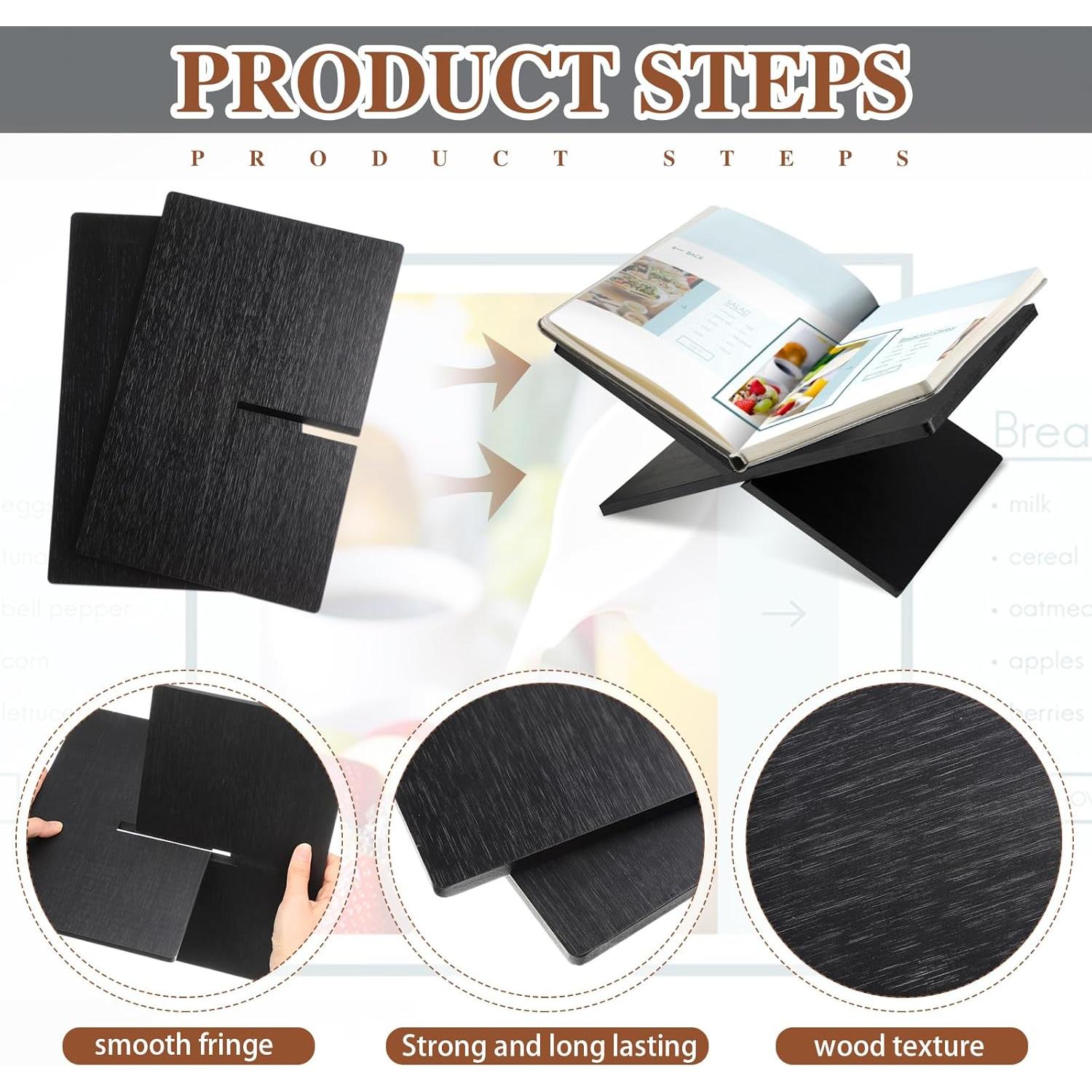 Soporte para Libros Geetery de Bambú Negro 18x26 cm