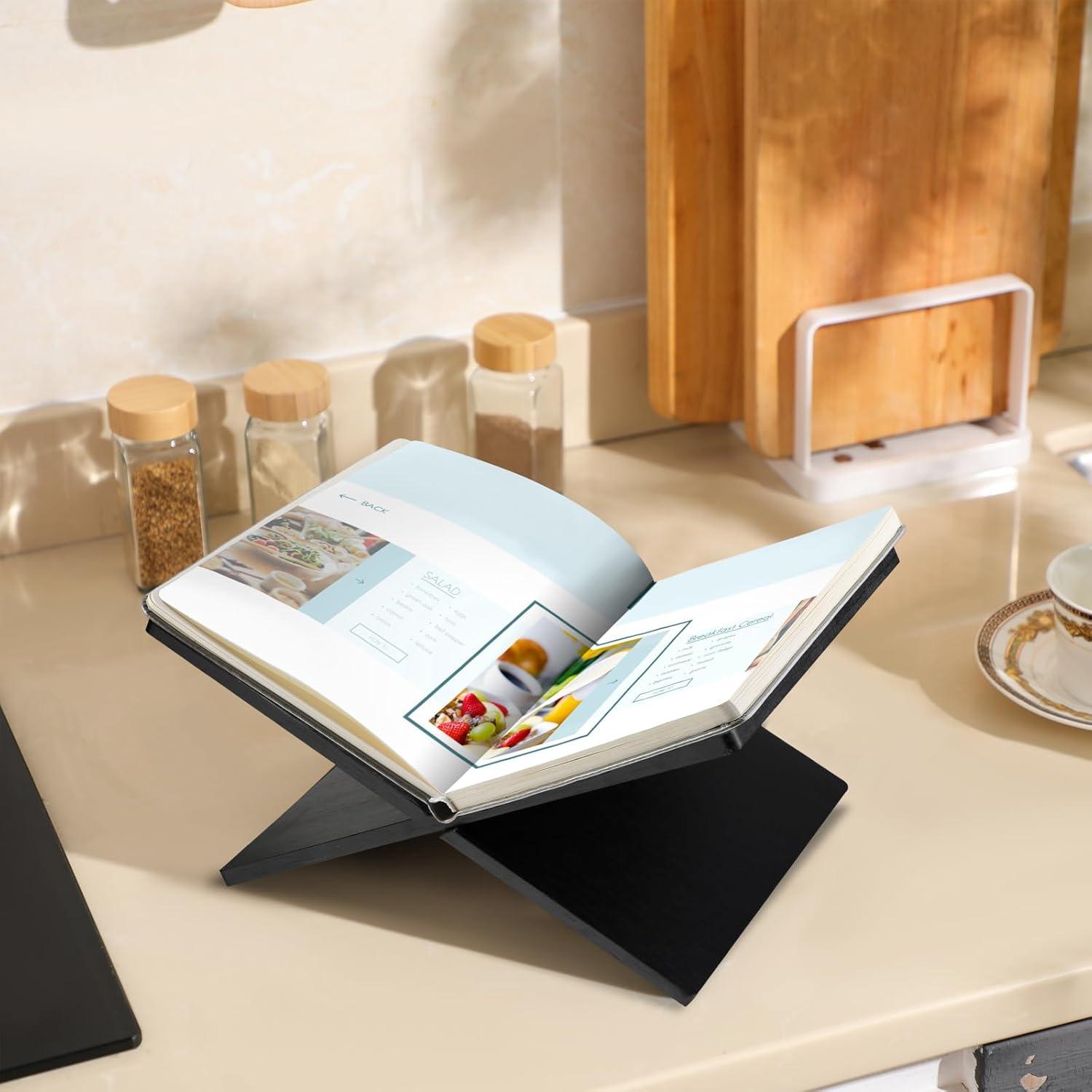 Soporte para Libros Geetery de Bambú Negro 18x26 cm