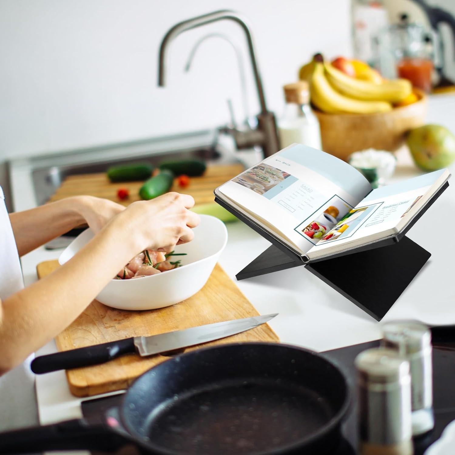 Soporte para Libros Geetery de Bambú Negro 18x26 cm