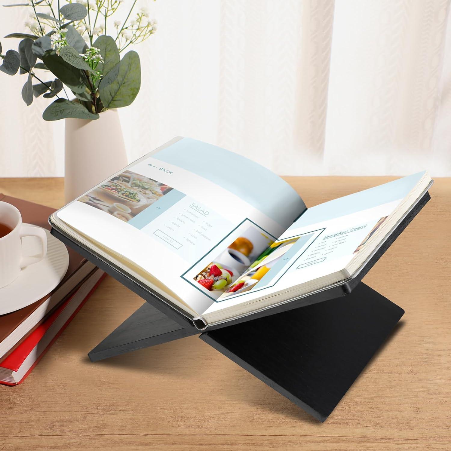 Soporte para Libros Geetery de Bambú Negro 18x26 cm