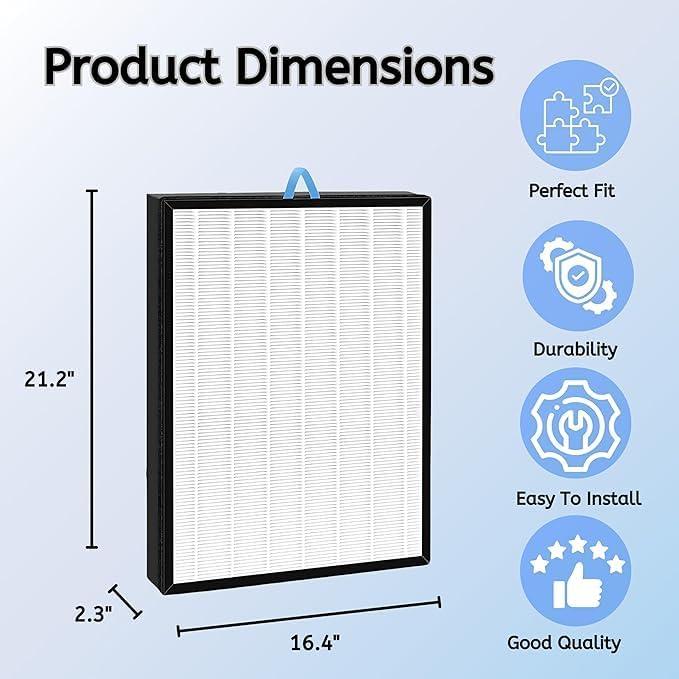 Filtro HEPA 2-en-1 Nispira para Purificador Levoit EverestAir - 3 Paquetes