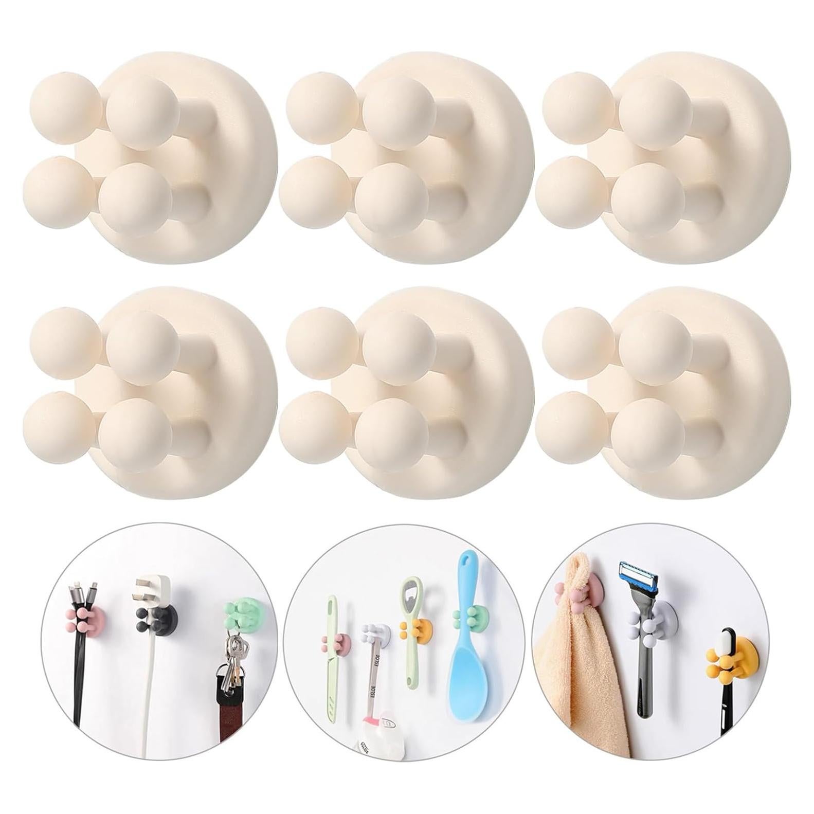 Soporte de Afeitar Autoadhesivo iBetterLife - 6 Ganchos para Baño y Cocina