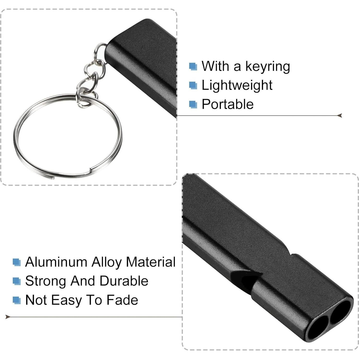 Silbatos de Supervivencia PATIKIL Doble Tubo Aluminio 2 Unidades