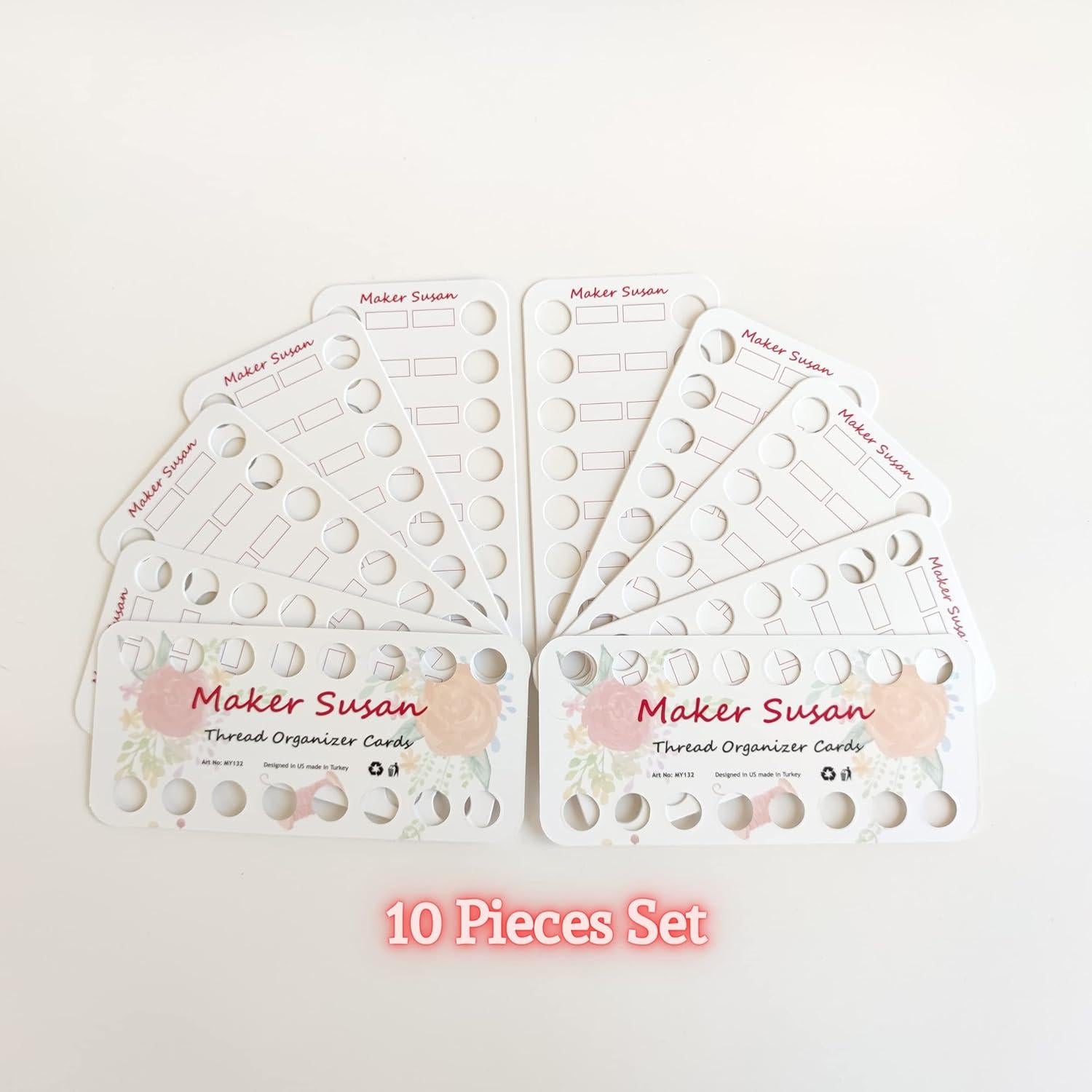 Organizador de Hilo de Bordado Maker Susan - 10 Tarjetas de Cartón