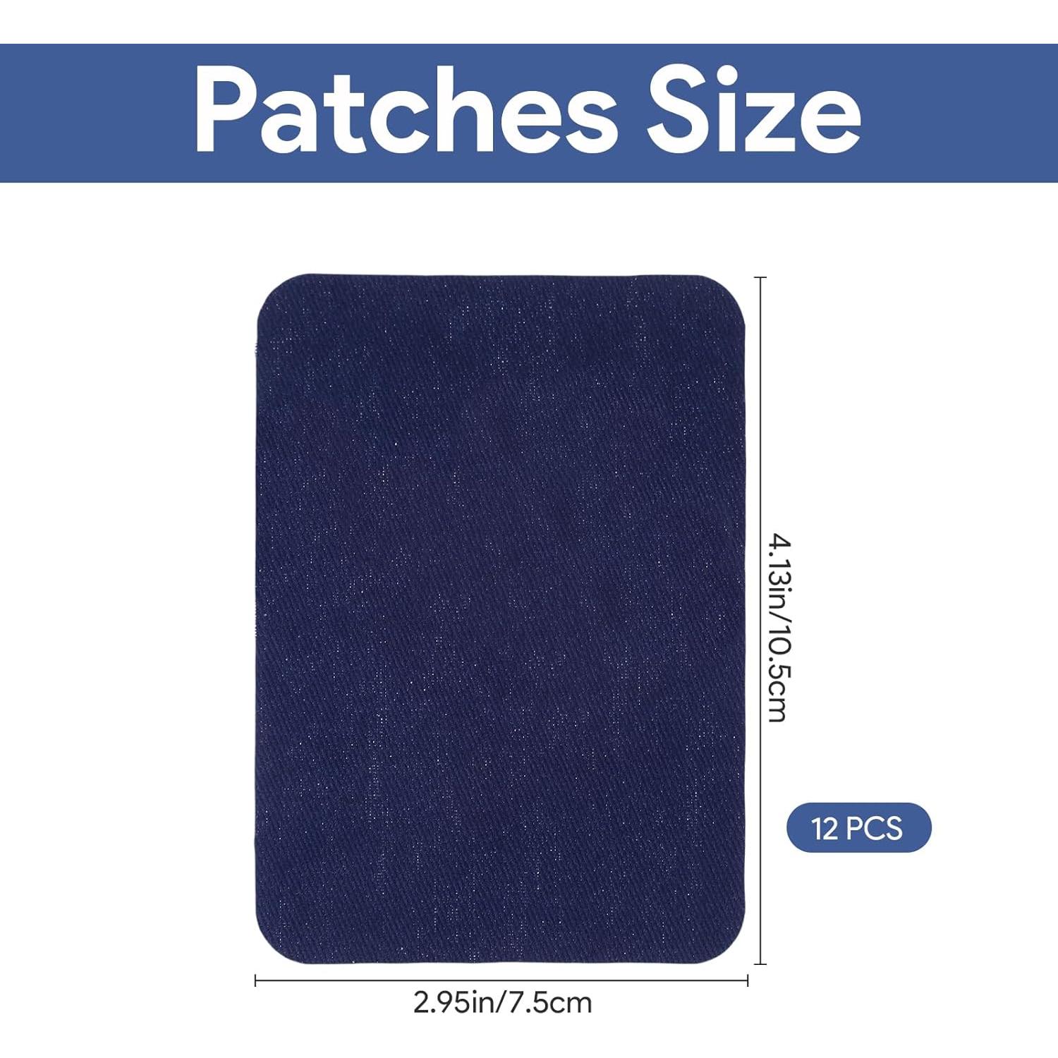 12 Parches de Planchar Jeqqinuz 7.5x10.5 cm Azul Marino