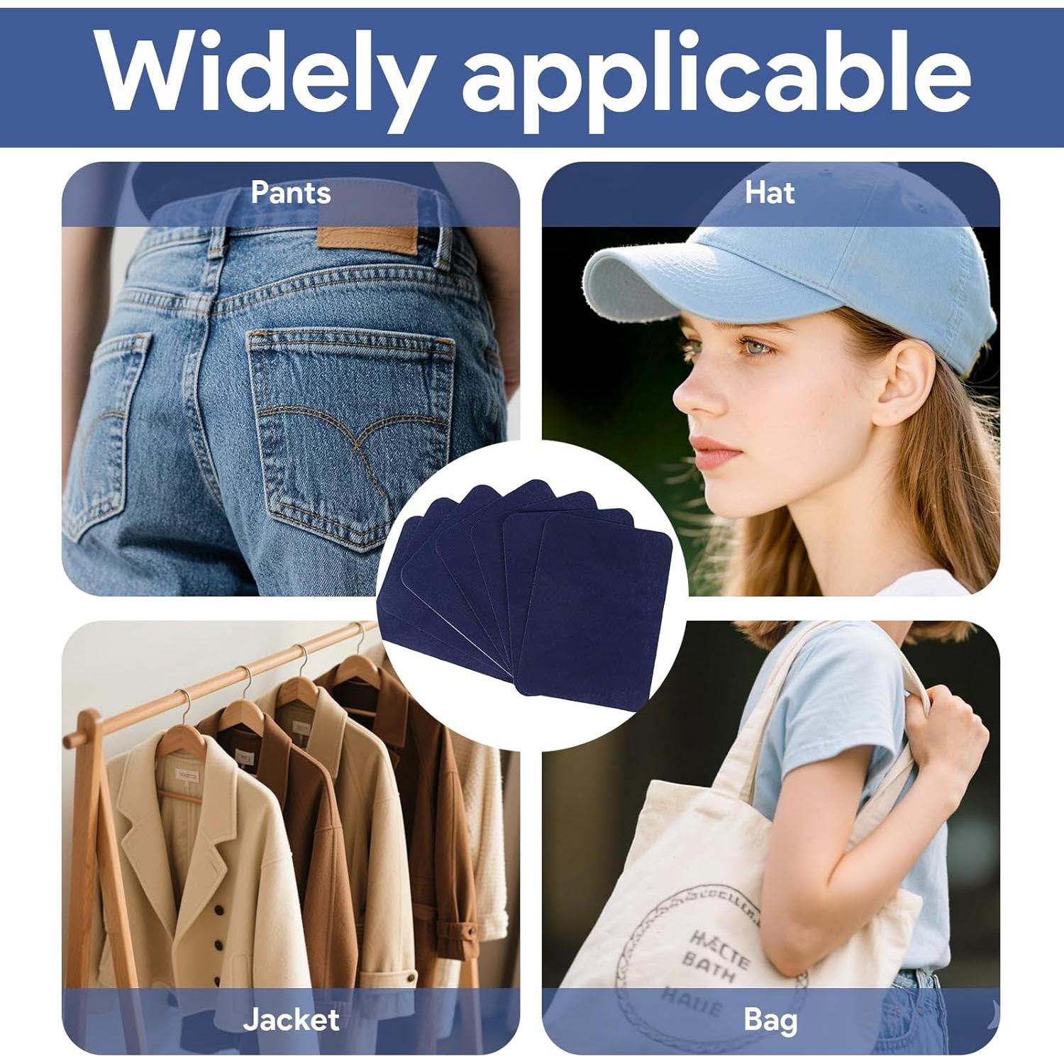 12 Parches de Planchar Jeqqinuz 7.5x10.5 cm Azul Marino