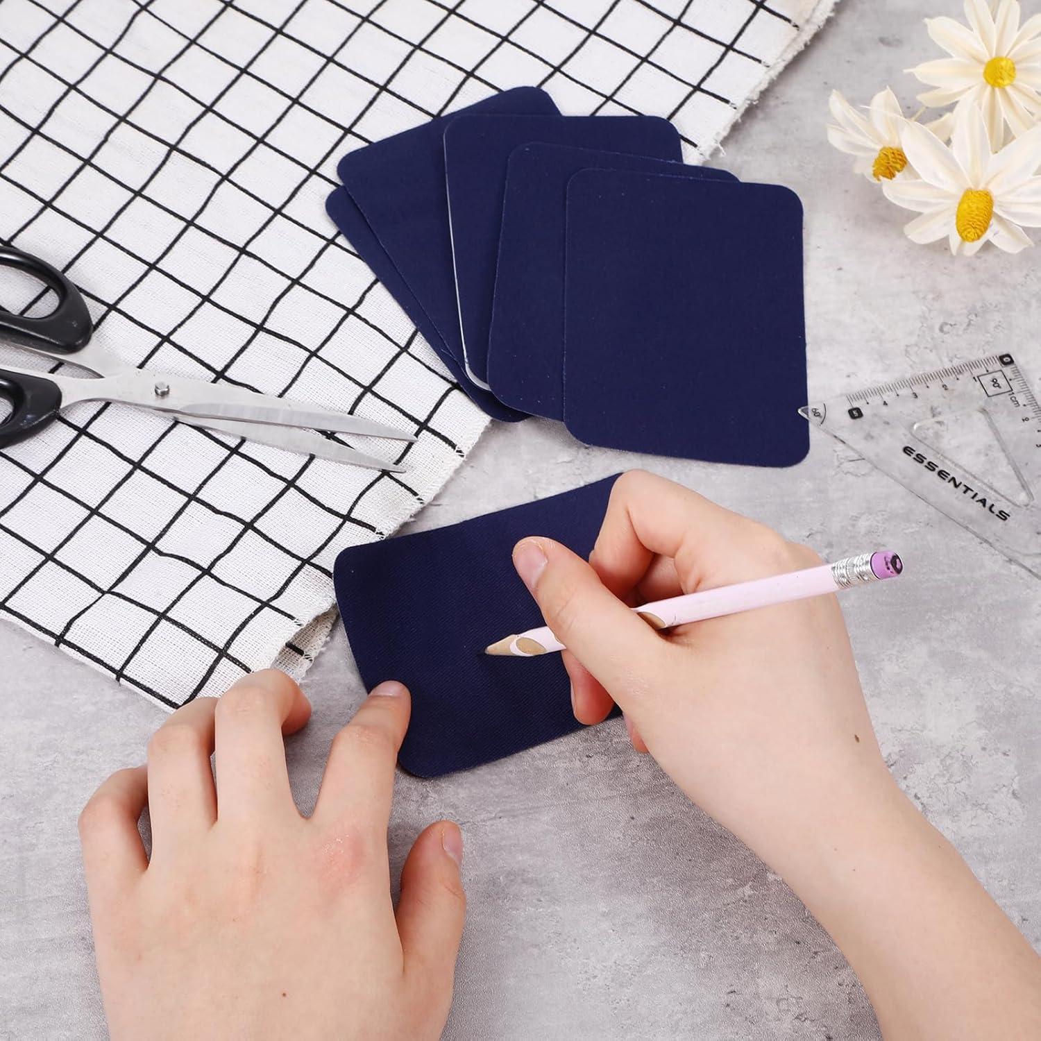 12 Parches de Planchar Jeqqinuz 7.5x10.5 cm Azul Marino