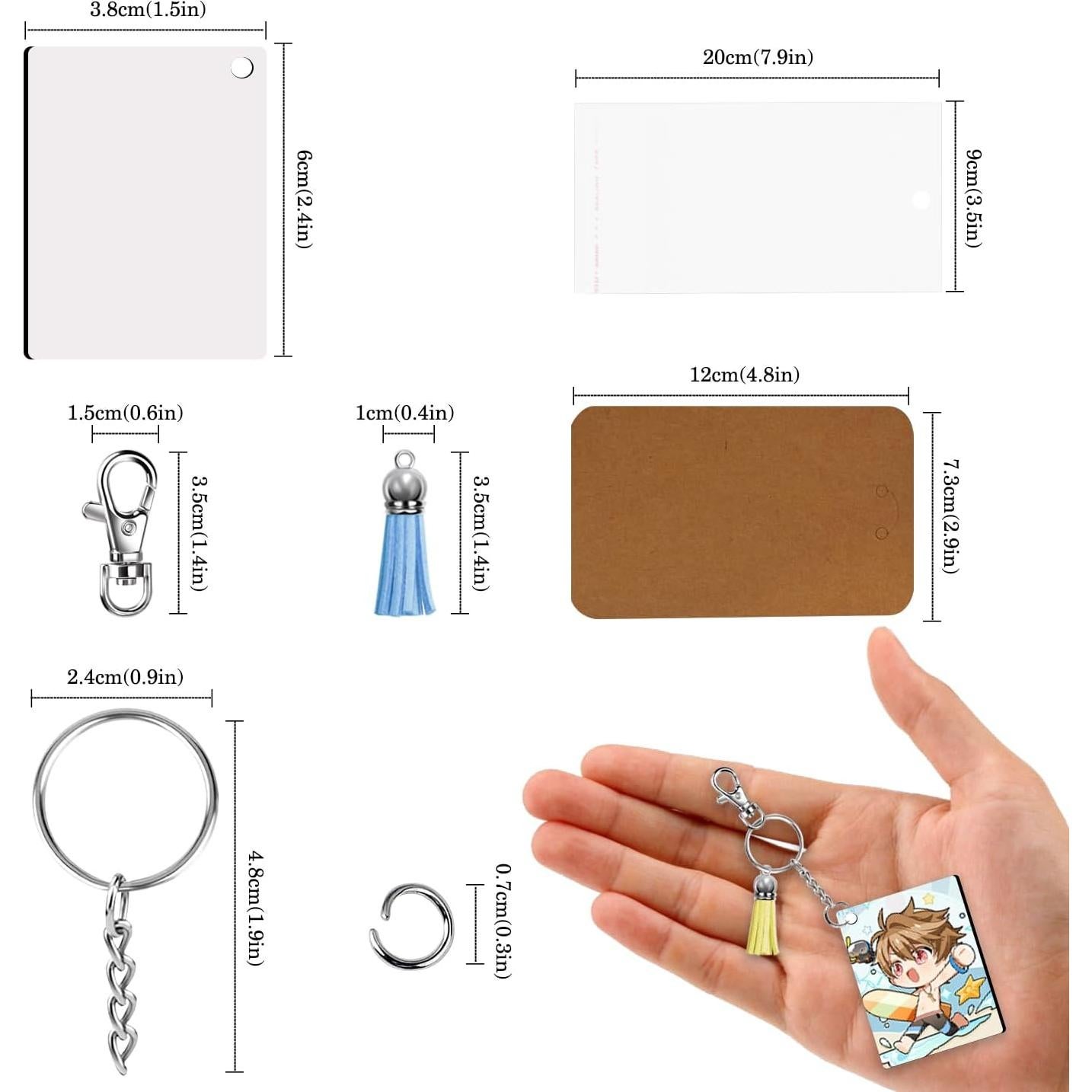 Blanks de Llaveros de Sublimación Fesorsi 210 Piezas MDF