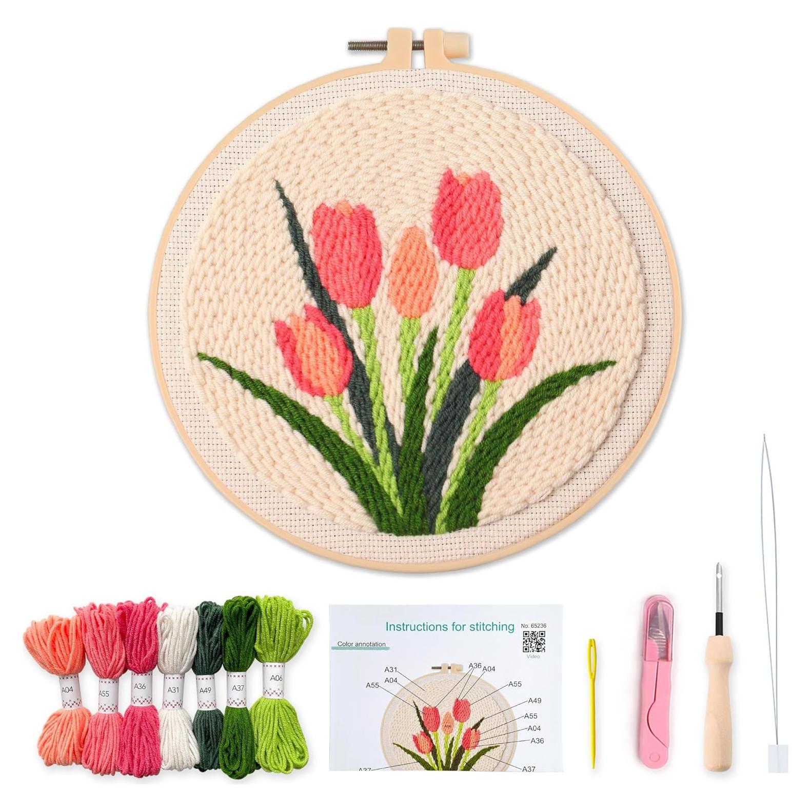 Kit de Bordado Punch Needle Myfelicity Tulipán Vintage