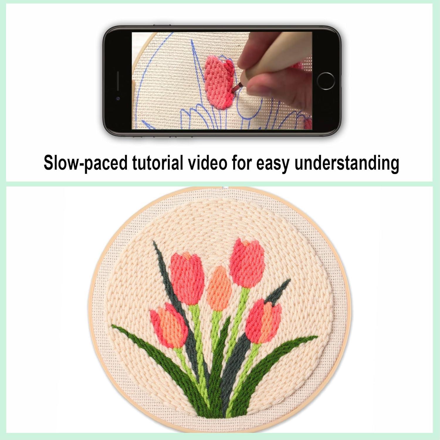 Kit de Bordado Punch Needle Myfelicity Tulipán Vintage