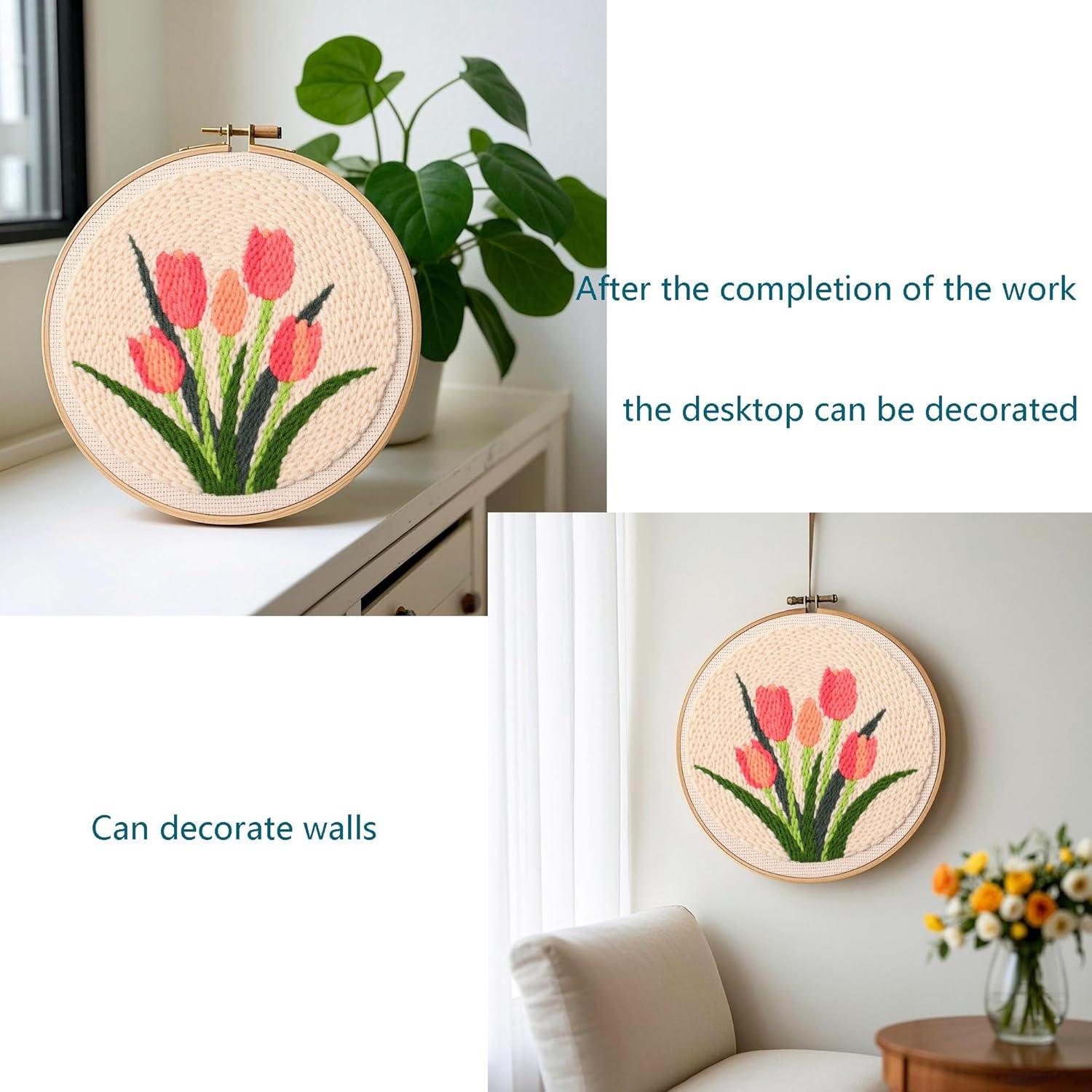 Kit de Bordado Punch Needle Myfelicity Tulipán Vintage