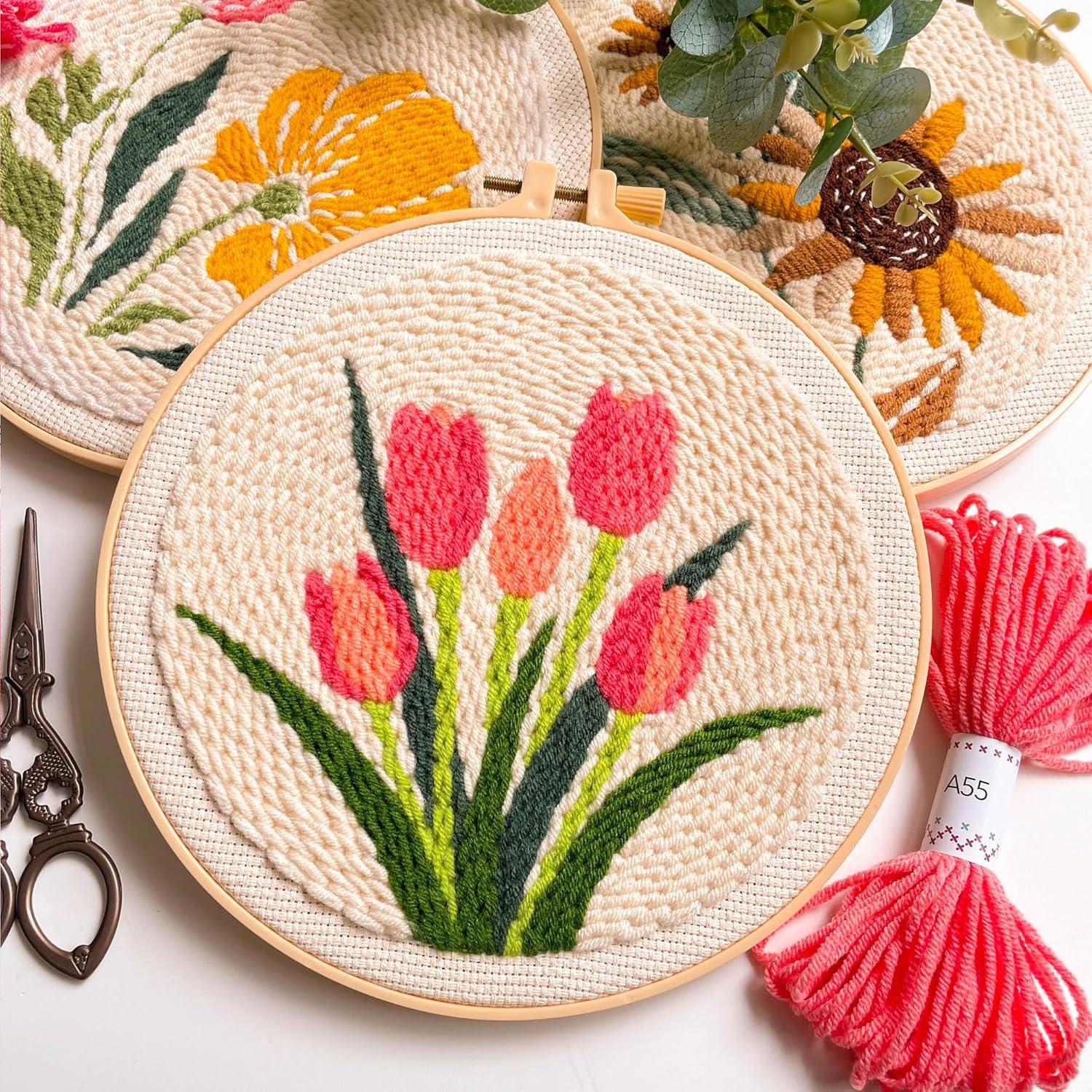 Kit de Bordado Punch Needle Myfelicity Tulipán Vintage